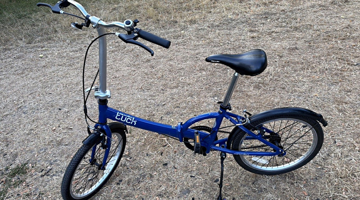 Apollo Touch 20in Blue Folding Bike 1 Speed V-Brakes Mudguards Kickstand