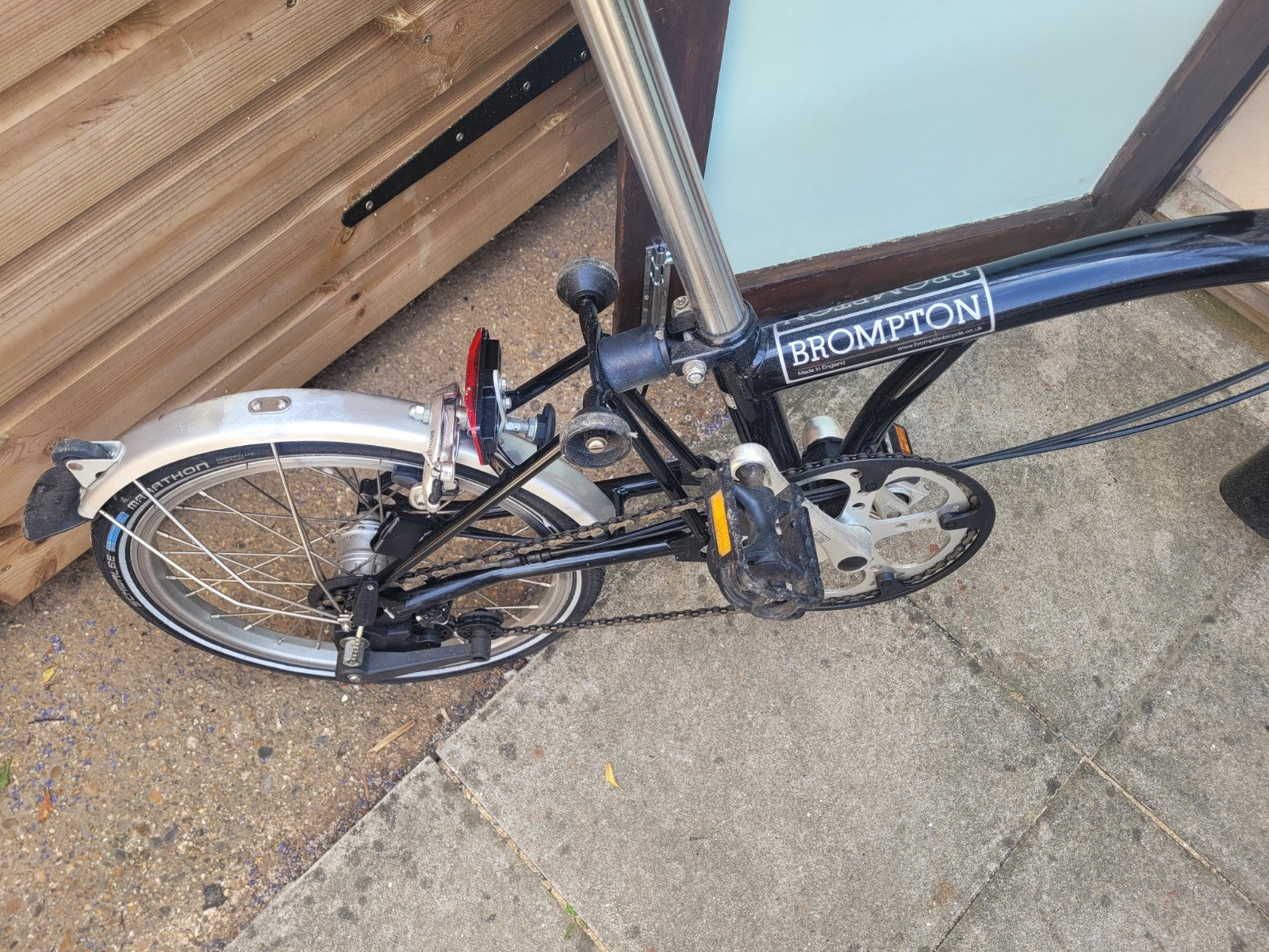Brompton Folding Bike 16 in Black/Silver Mudguards Unisex Adults Caliper Brake