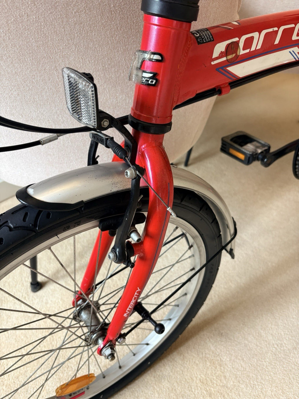 Carrera Intercity Folding Bike 20” Aluminium 7 Speed Rack Mudguards Excellent