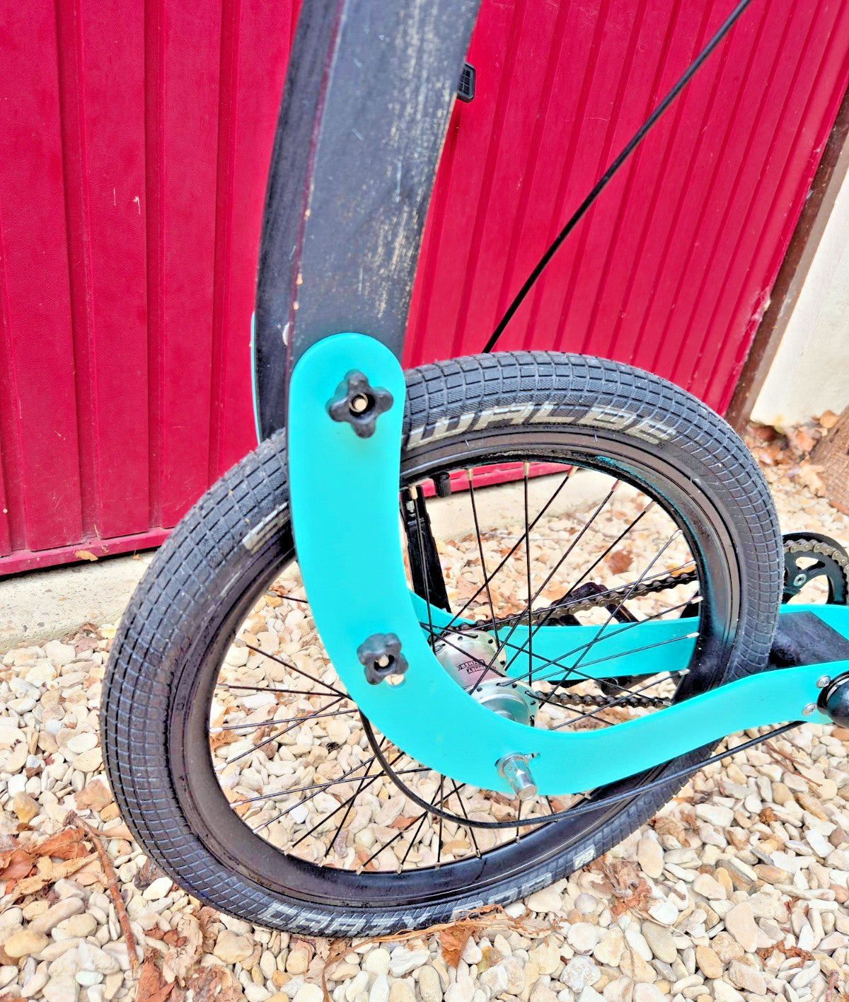 half bike stand-up pedal powered folding trike