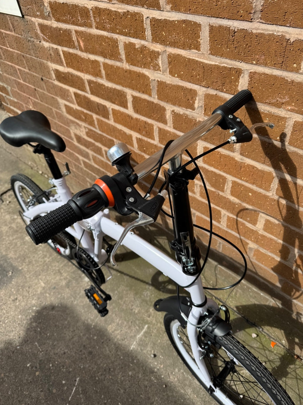 20 inch Unisex Folding Bike Adult Kids City Bike 6 Speeds Bicycle White