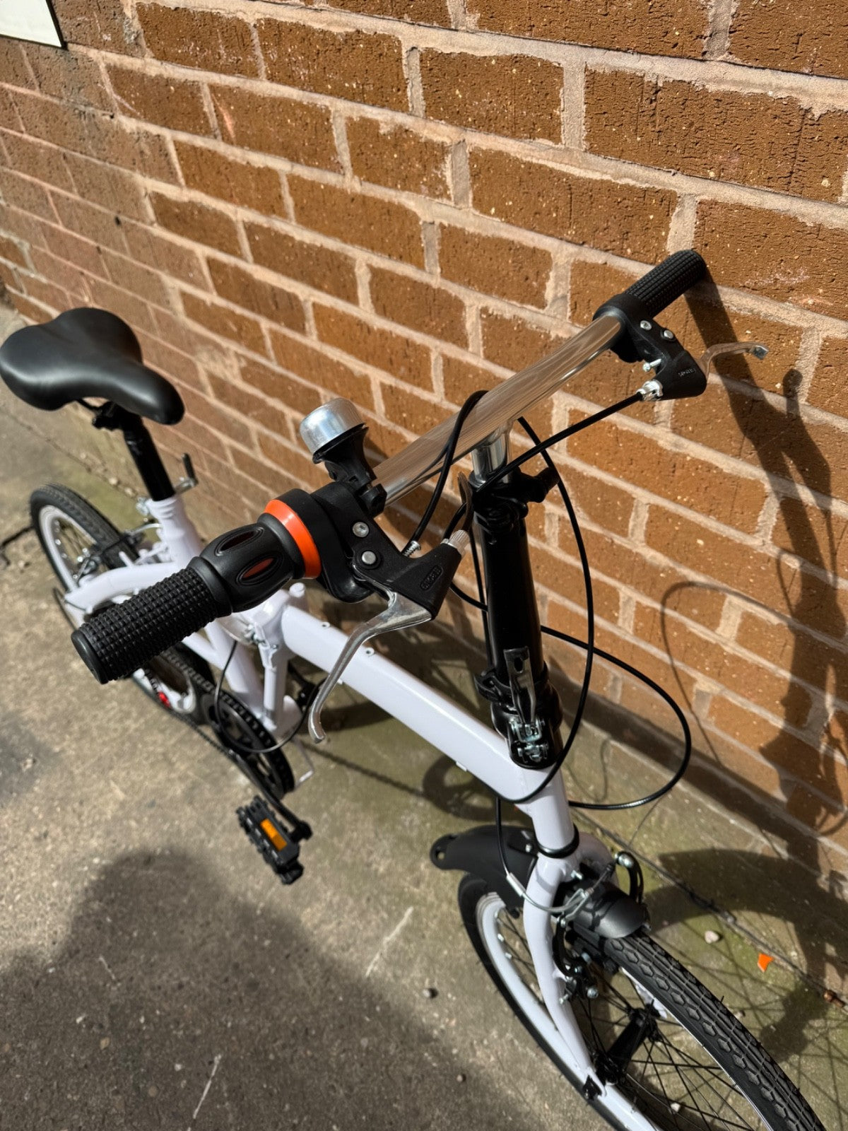20 inch Unisex Folding Bike Adult Kids City Bike 6 Speeds Bicycle White