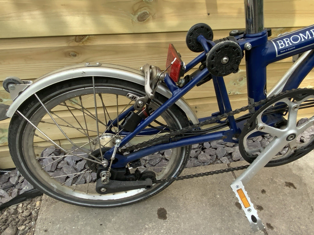 Brompton Folding Bike 3-Speed Blue,  A Bit Dusty As Has Been In Storage A While
