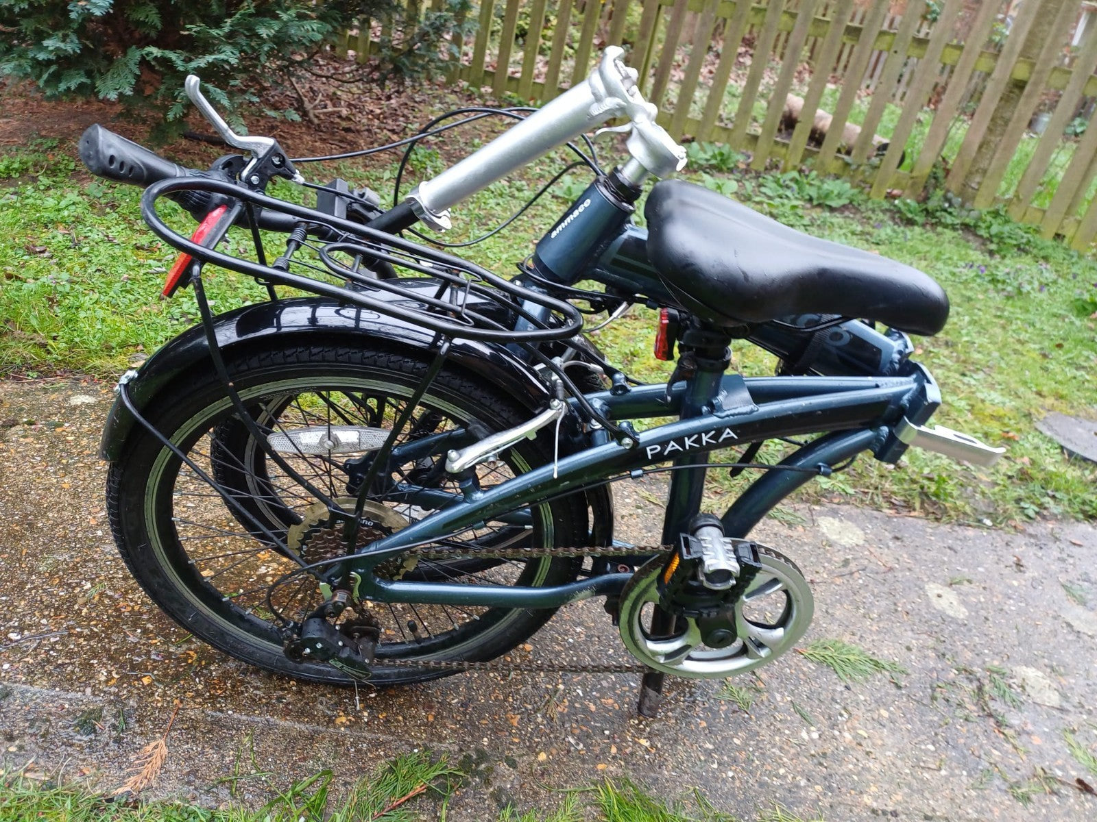 Ammaco Pakka Lite Folding Bike 20'' silver blue lightweight alloy folder