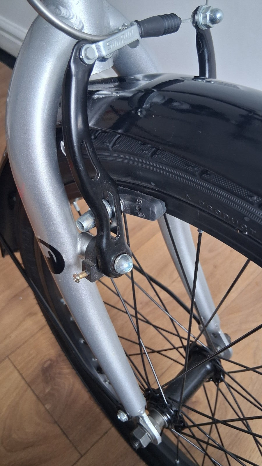 Cross Citysprint Folding Bike 20in Silver/Black, Mudguards, Twist Grip