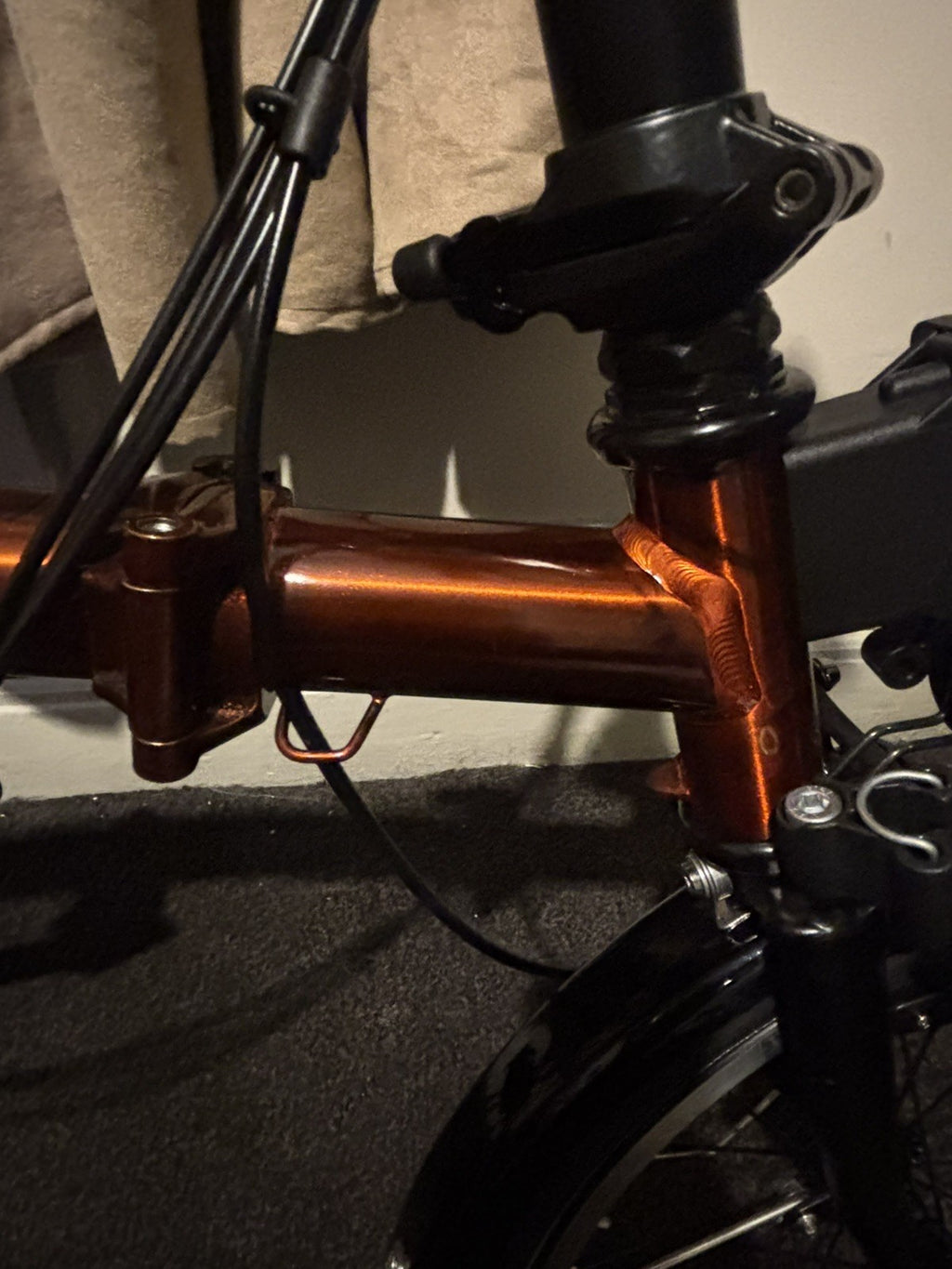 2024 Brompton C Line Flame Red Lacquer low bar 6 speed. ridden less than 5 miles