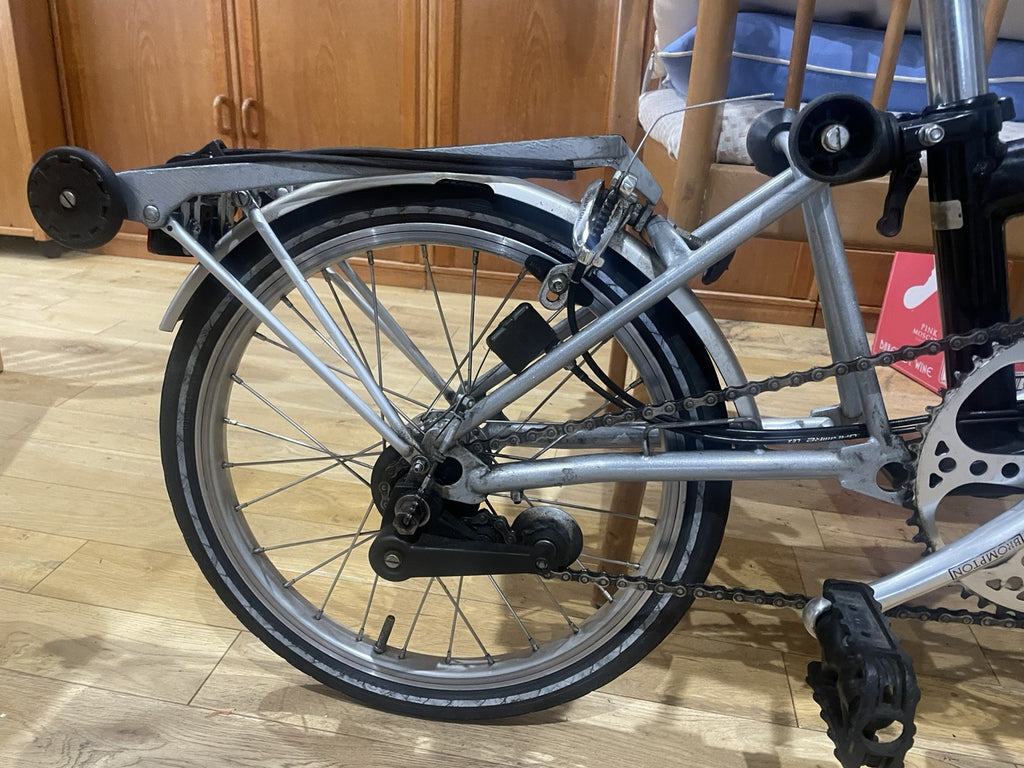 Brompton Black Folding Bike 3-Speed Serviced with Rear Rack Great Condition Used