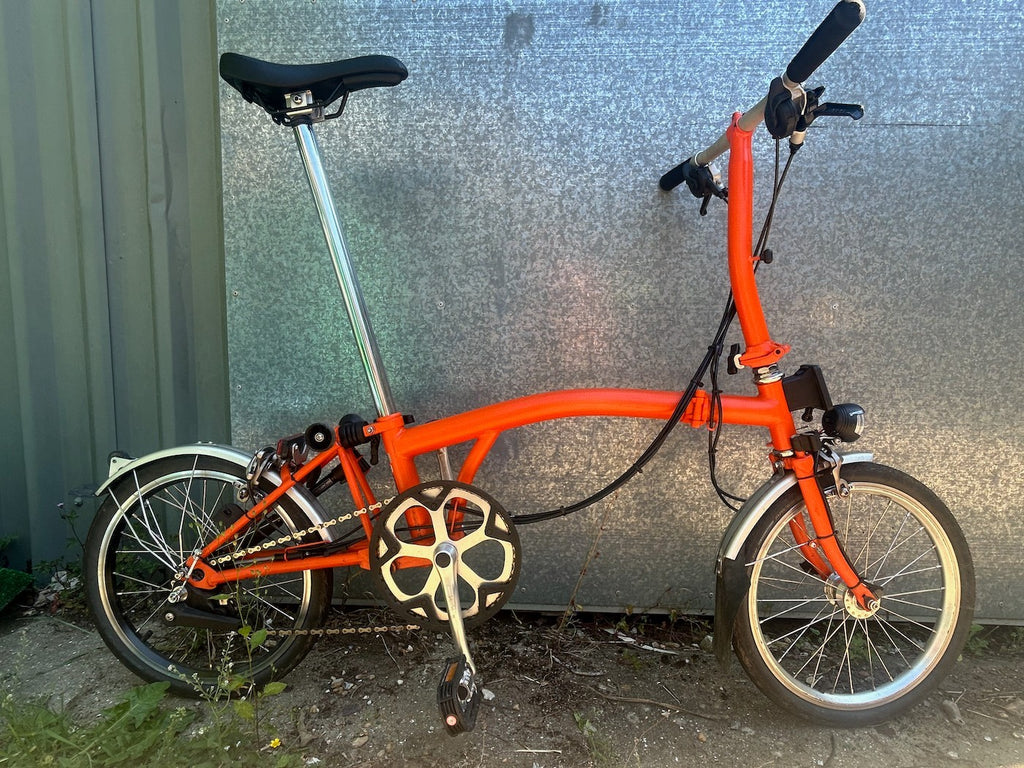 Brompton C Line 6 speed Dynamo Lights Orange Good Condition