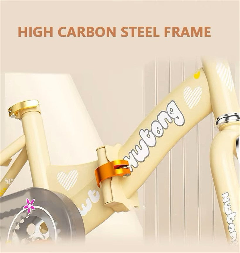 Unique Kids folding bike bicycle with removable Rack & Basket - 12/14/16/18 inch