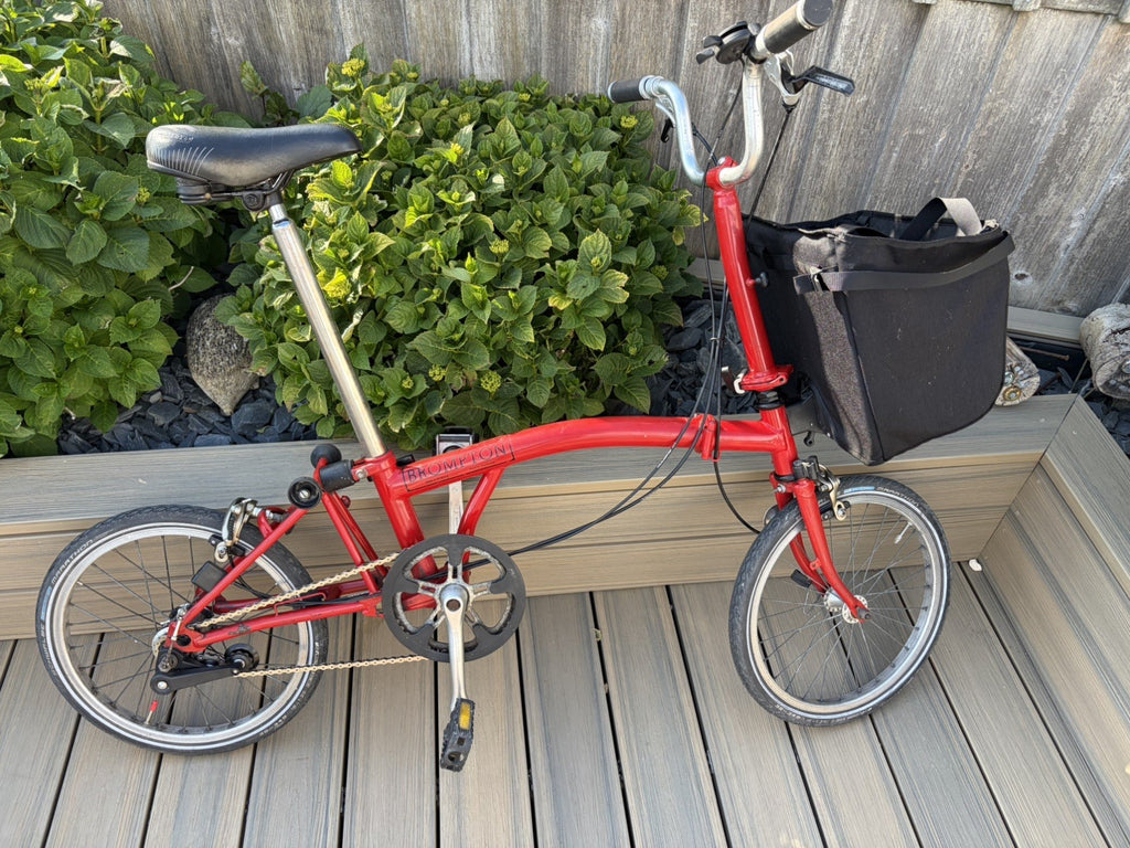 Brompton Red Folding Bike 3-Speed Bicycle