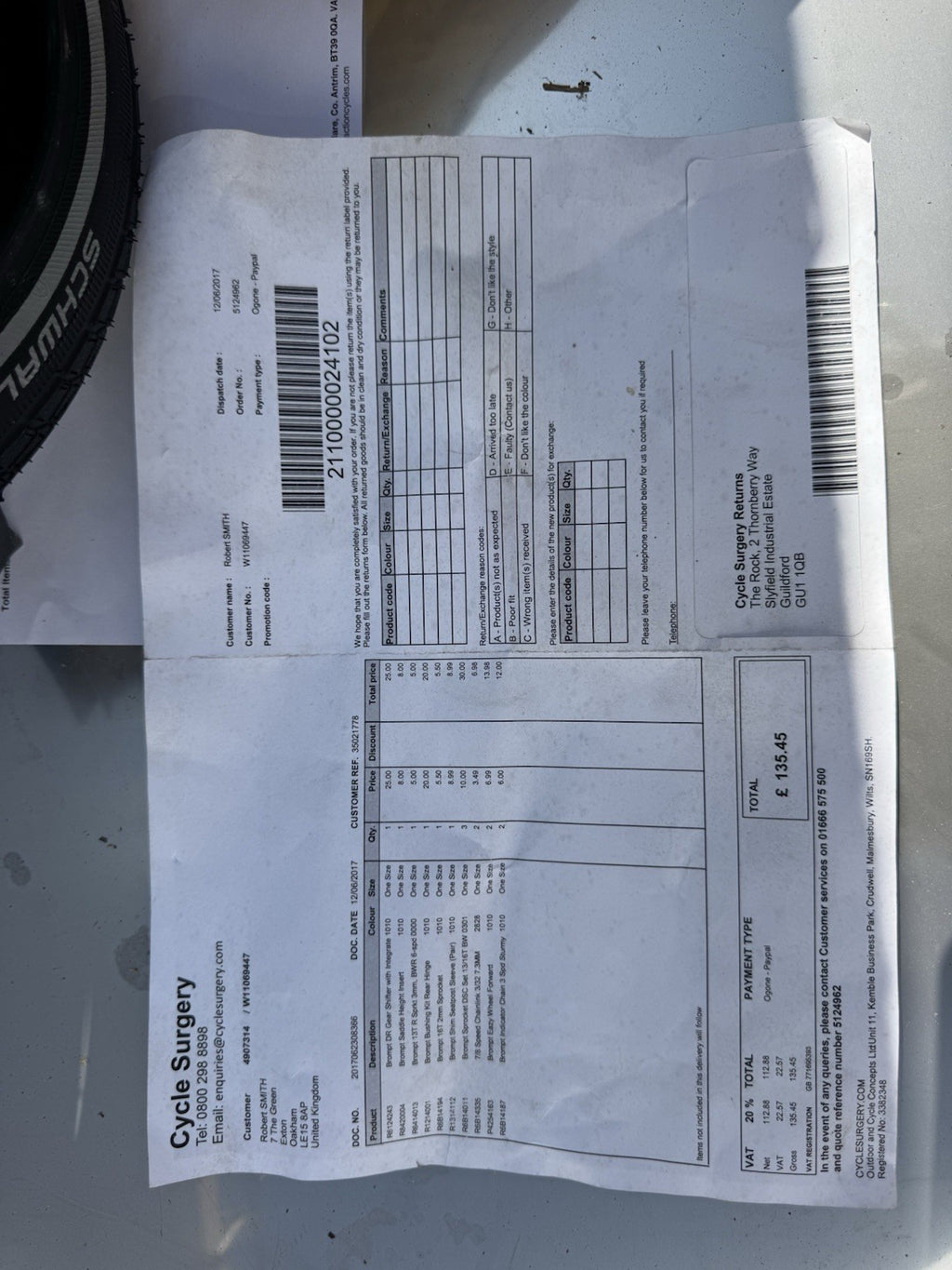 BROMPTON Various Parts Cost £135 - All NEW