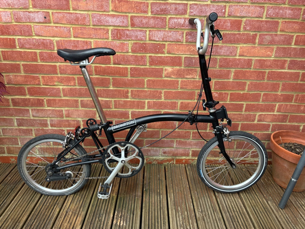 Brompton M3L Single Speed Black Folding Bicycle, Bike, used