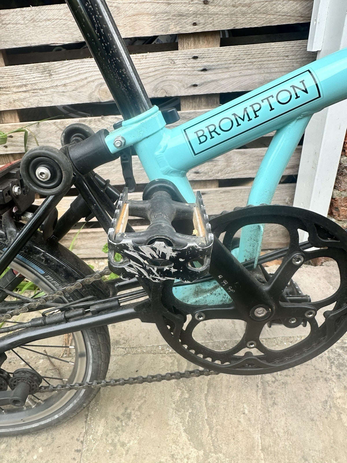 Brompton Folding Bike 2 Speed Blue/Black 16in Wheels with Mudguards