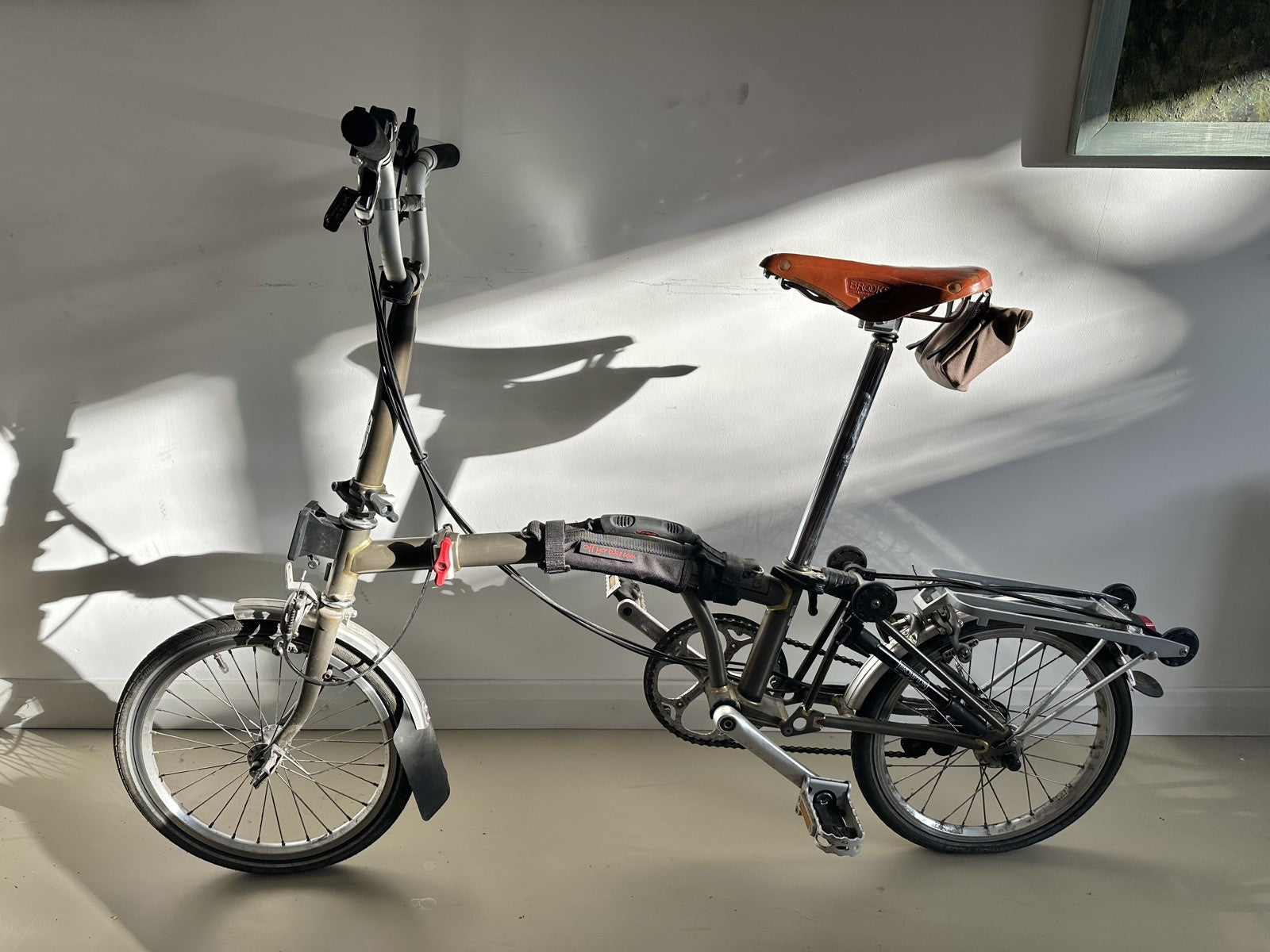 Brompton 6 speed C Line Folding Bike in stylish raw lacquered finish. + Extras