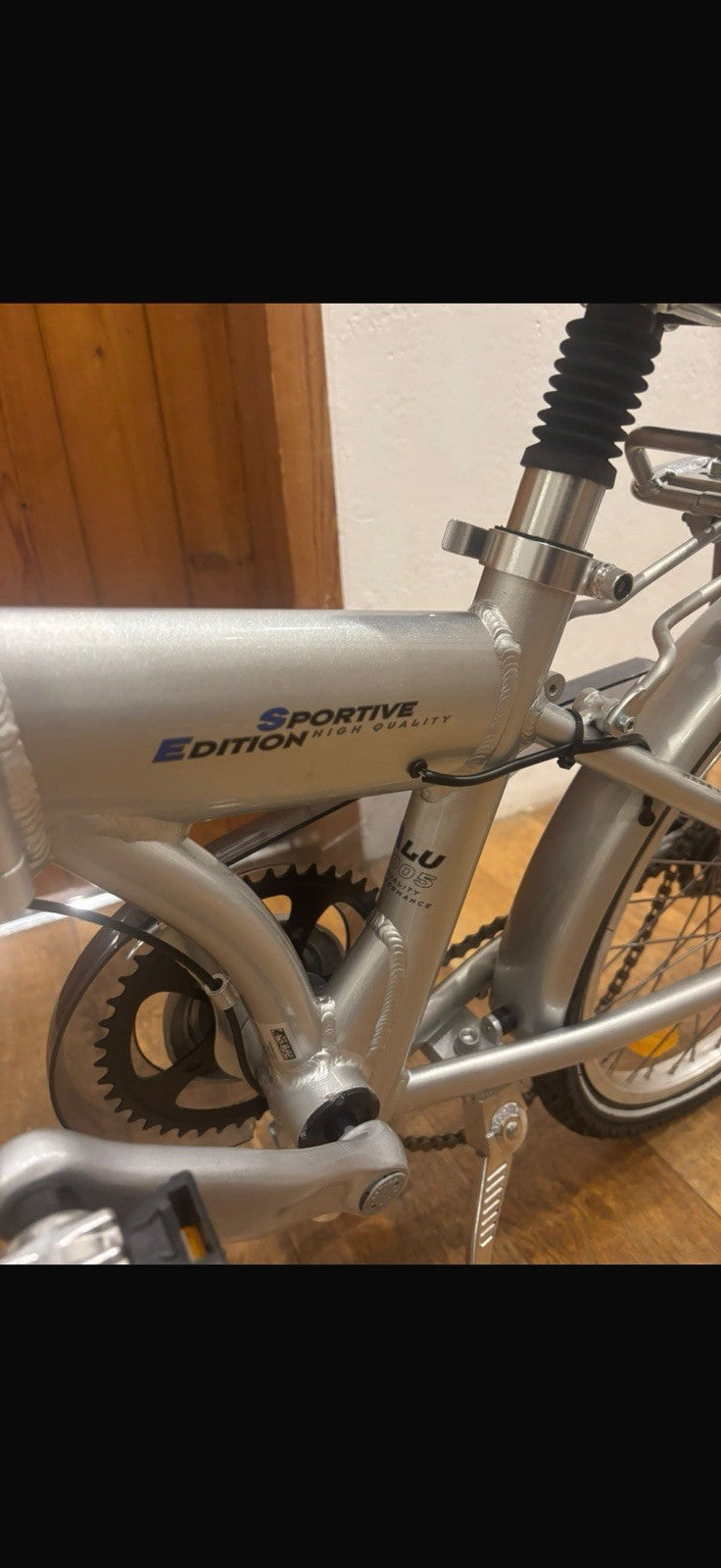 Tchibo TCM Aluminium Folding Bike Silver 20 Inch Wheels Selle Royal Saddle