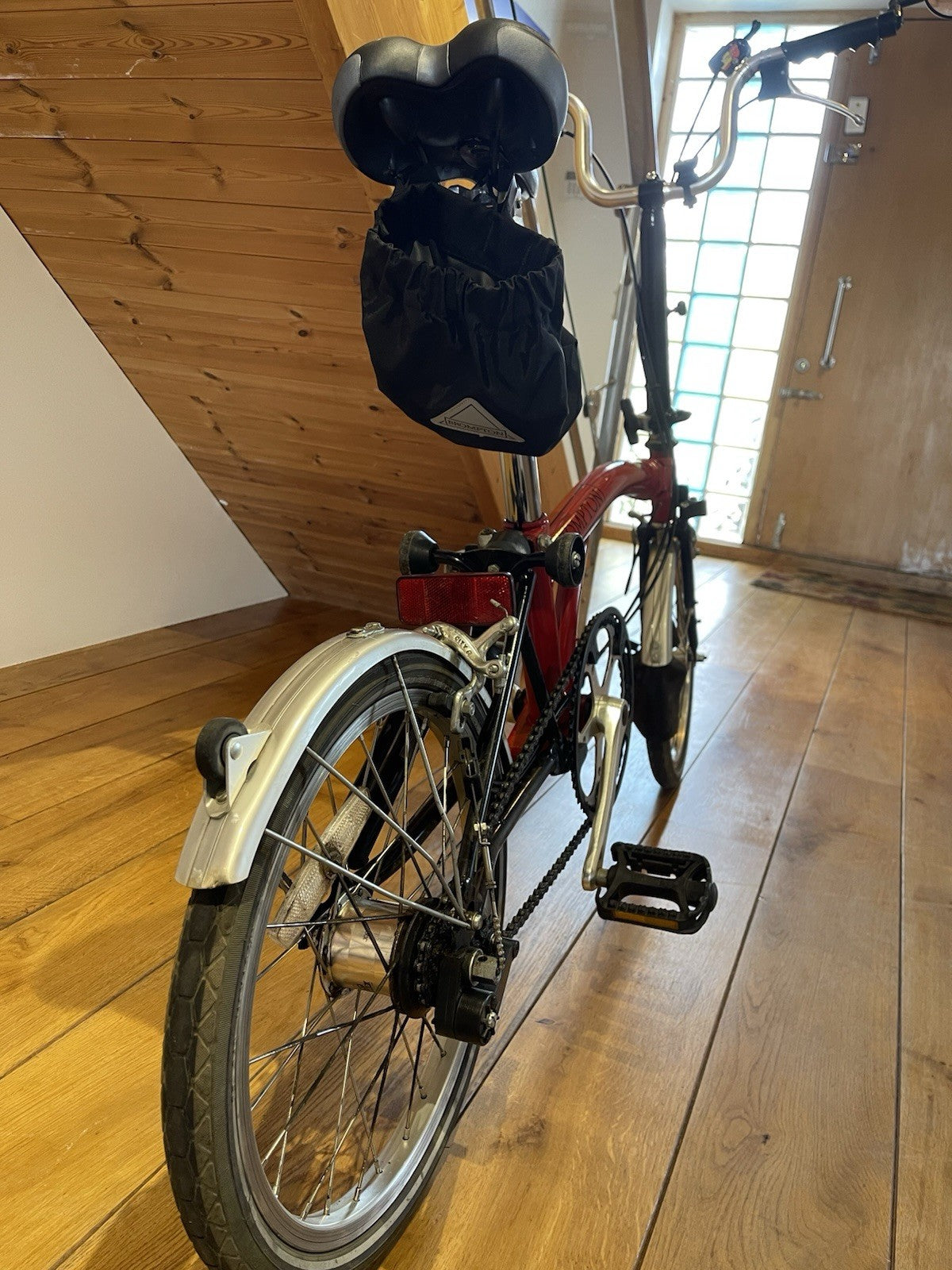 Brompton Folding Bike 16in Red/Black Derailleur Caliper, Mudguards Reflectors