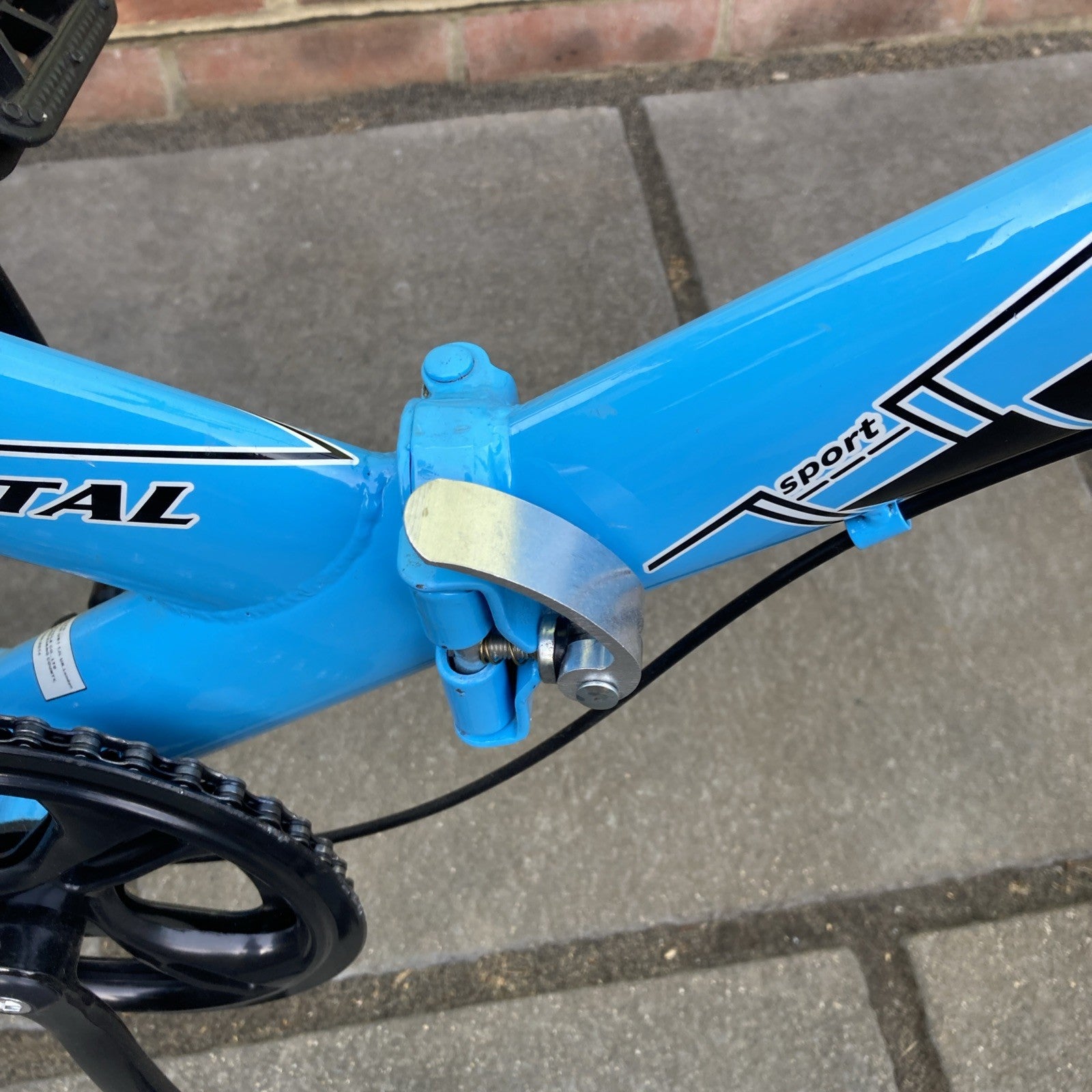 Digital Folding Blue Bike Carbon Steel 7 Speed Unisex Custom Design For UK