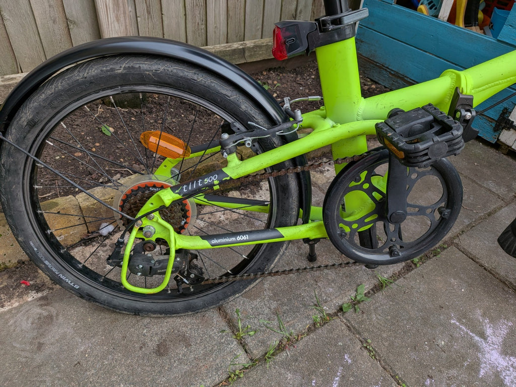 BTWIN Tilt 500 Neon Yellow 7 Speed Decathlon Folding Bike Great Condition Ch65