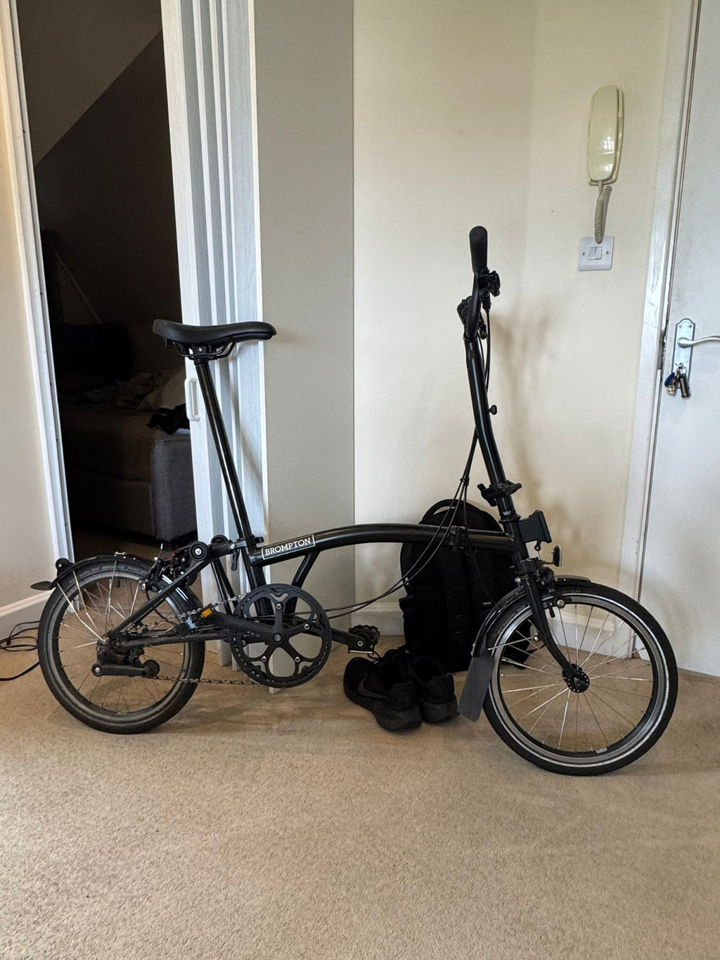 Brompton C Line High Handlebar Folding Bike 2024 Matt Black