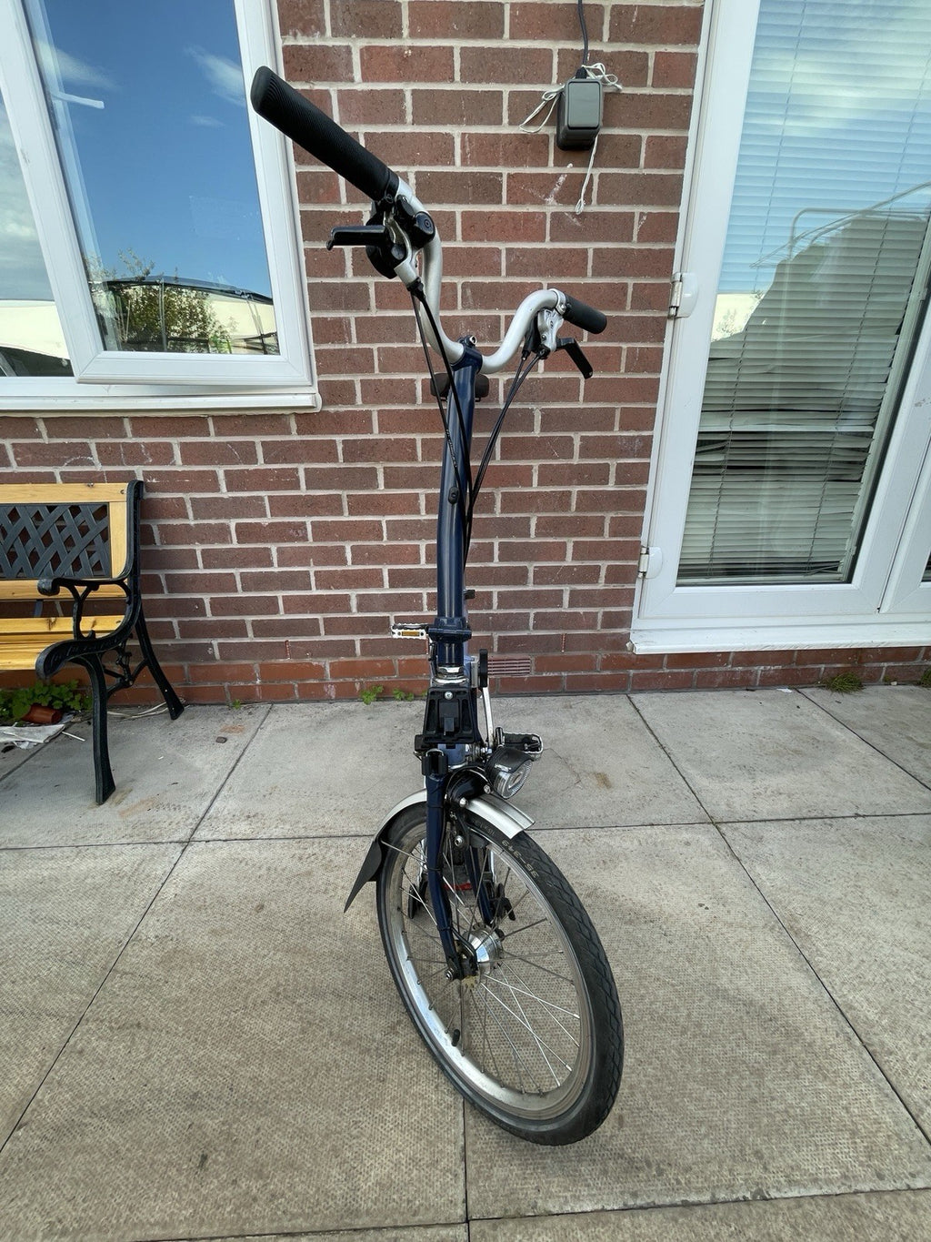 Brompton Folding Bike 16 in Blue with Mudguards, Side Pull Caliper Brakes