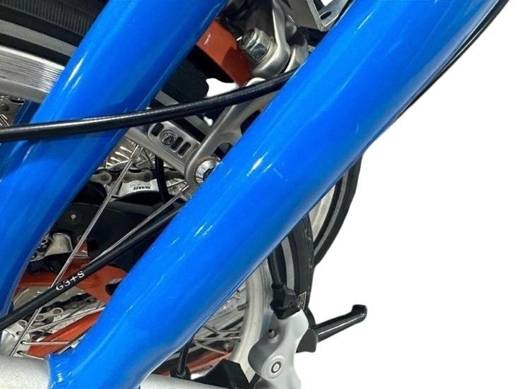 Brompton Barcelona Edition S6L (6 Speed) folding bicycle - Gloss Blue & Orange
