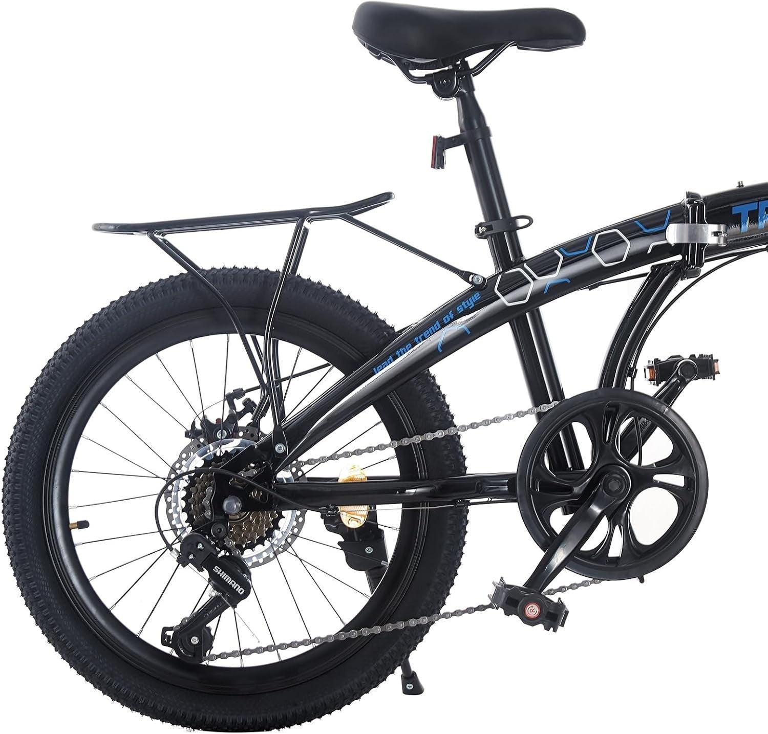 20” Folding Bike 7-Speed with Carrier Lightweight Aluminum Frame Adults Teens