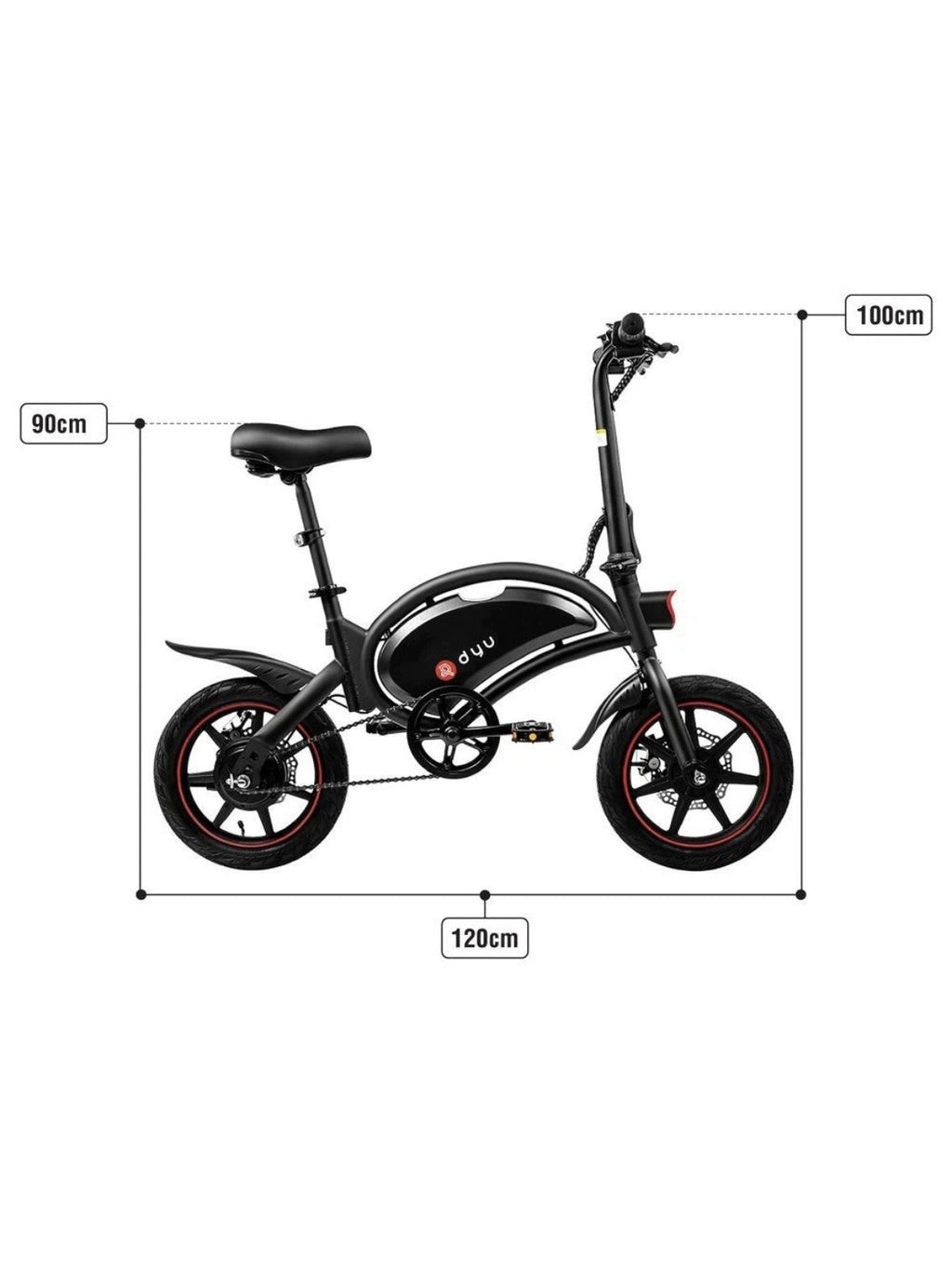 DYU 14” Bike D3F 36V10AHX250 Pedal Assist 19.1kg Folding Bike Commute Pure Power