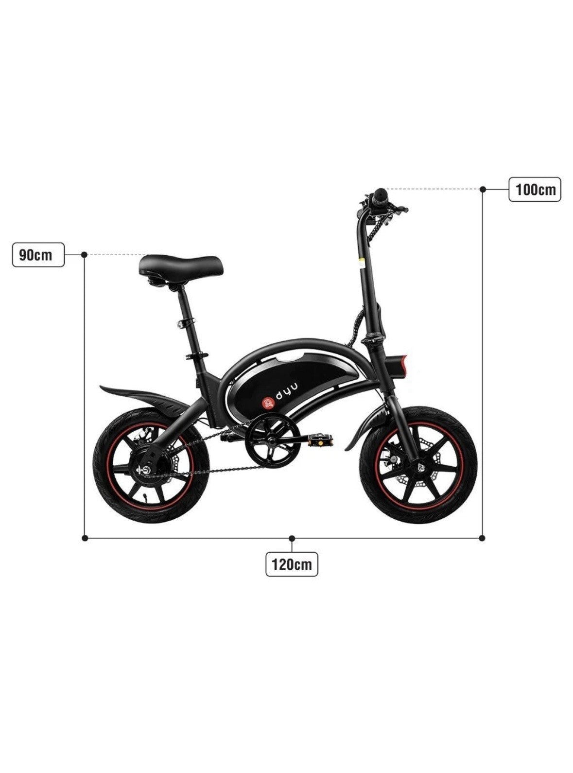 DYU 14” Bike D3F 36V10AHX250 Pedal Assist 19.1kg Folding Bike Commute Pure Power