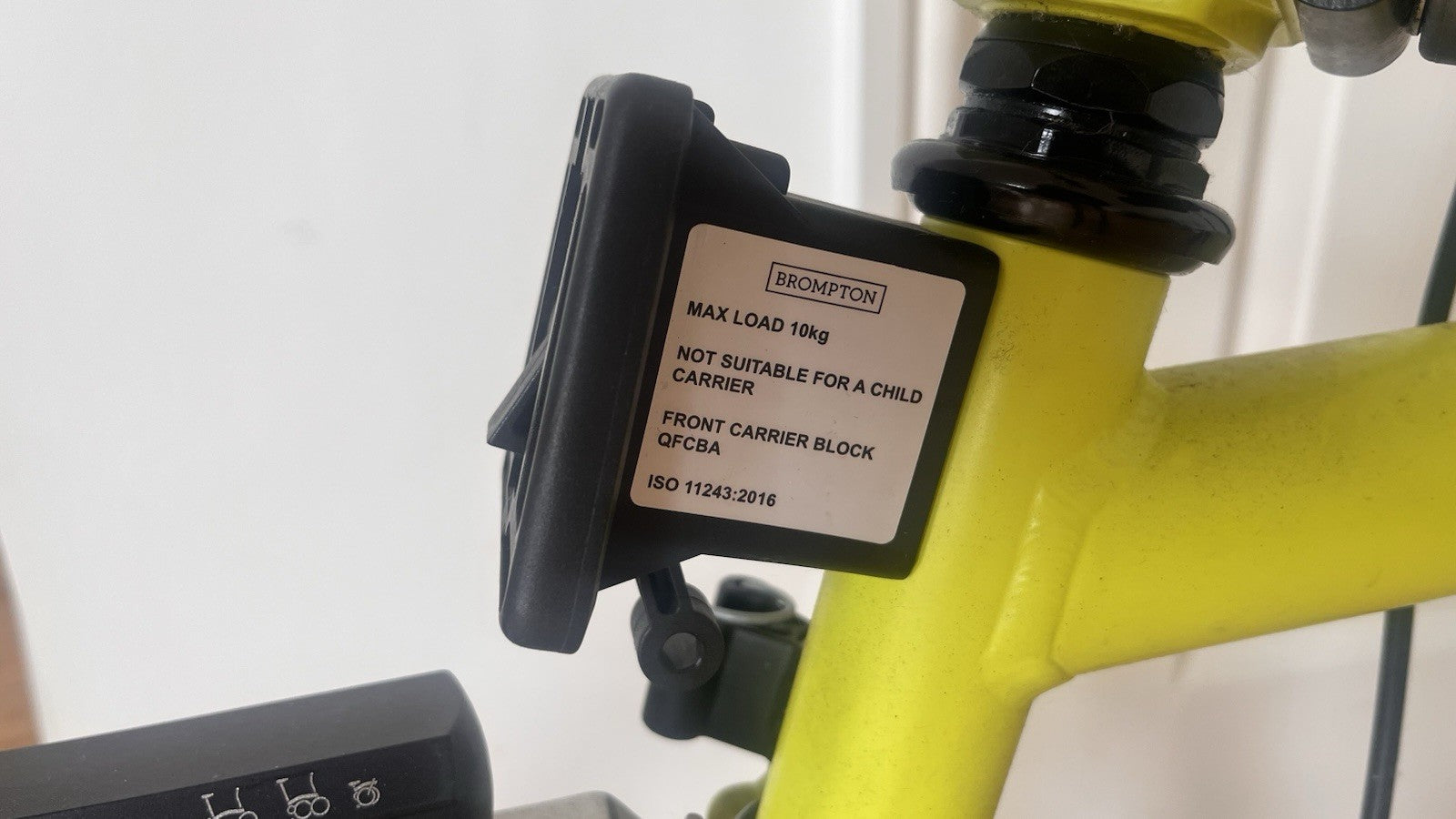Brompton Folding Bike 6-Speed Yuzu Lime Green with Front Light & Be Seen Lights