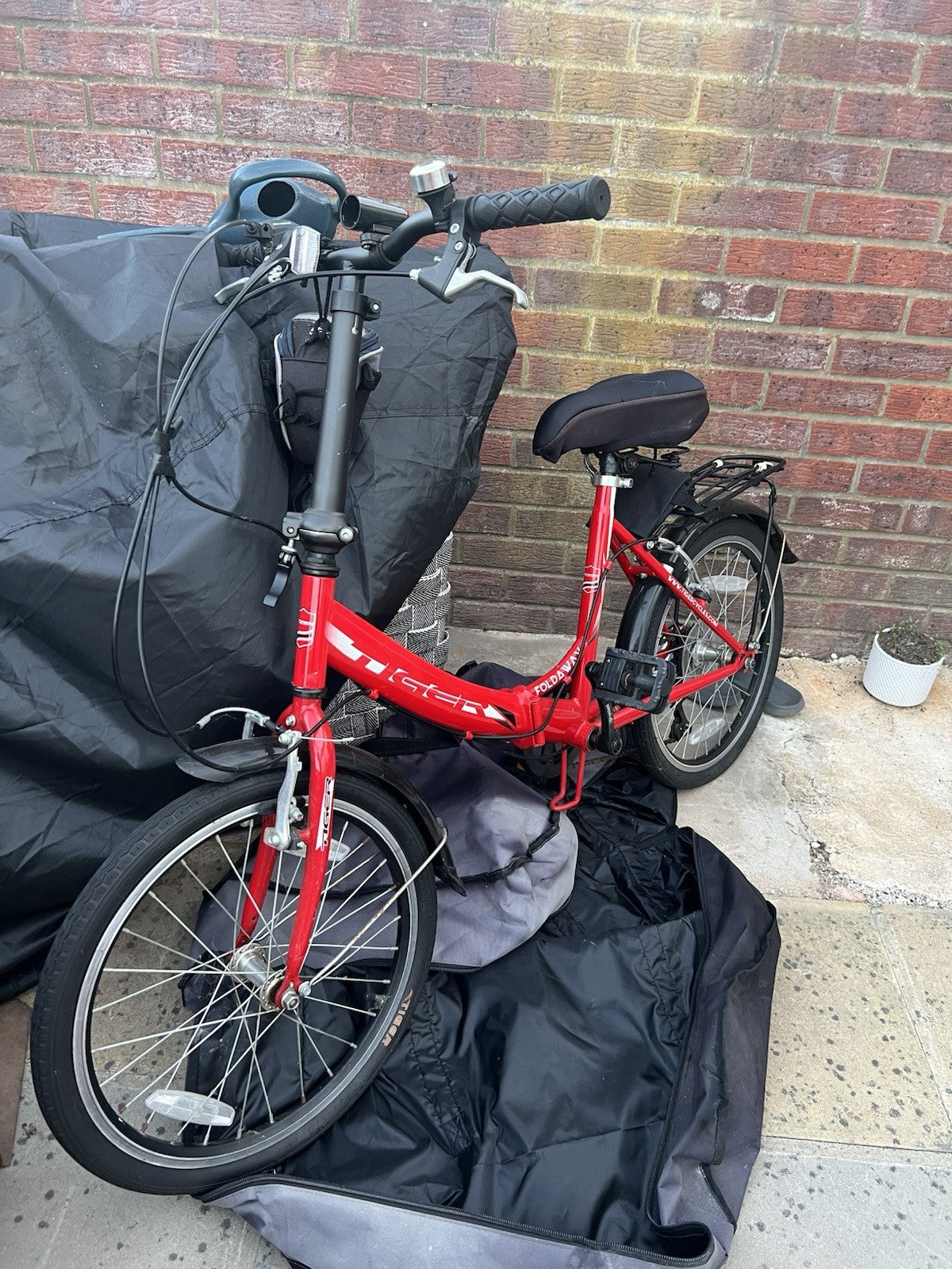 Tiger Foldable Bike Folding Bicycle With Cover Red