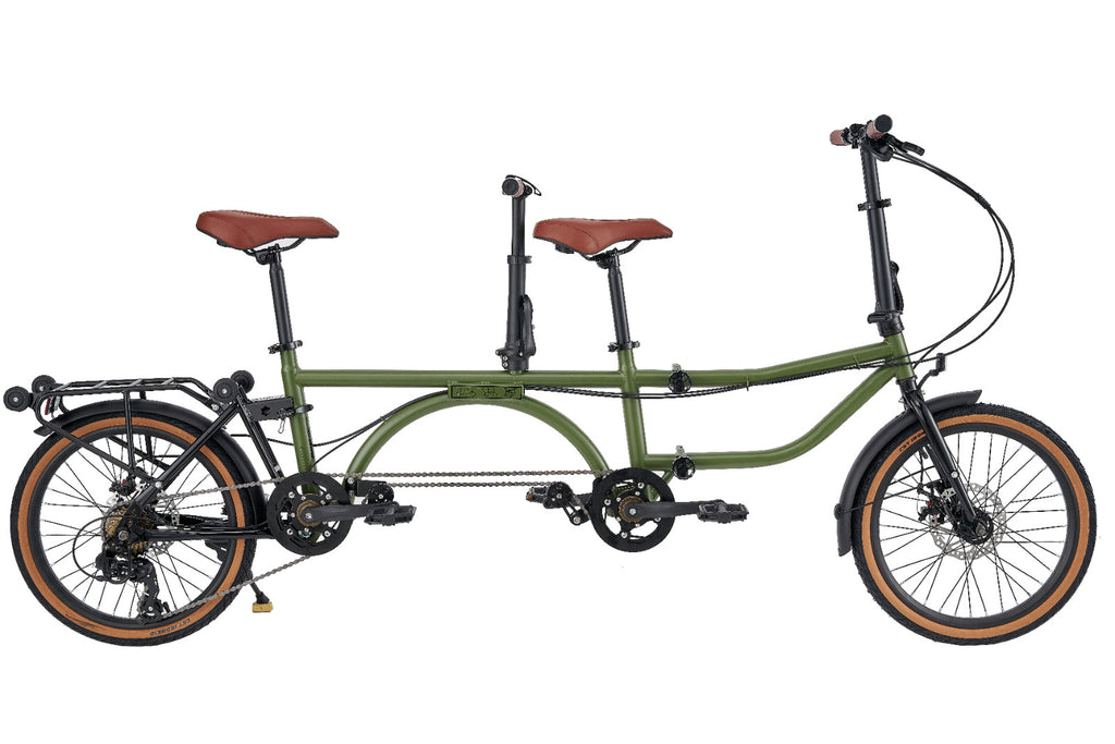 Ecosmo 20" Wheel New 4-Way Folding Steel Tandem Bicycle Bike 7 Speeds - 20TF02GN