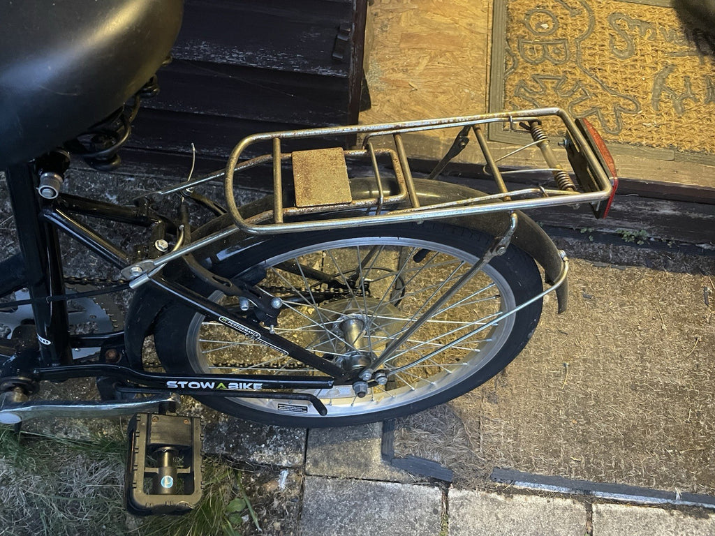 Stowabike Cityk 20in Folding Bike Black/Green with Rear Rack