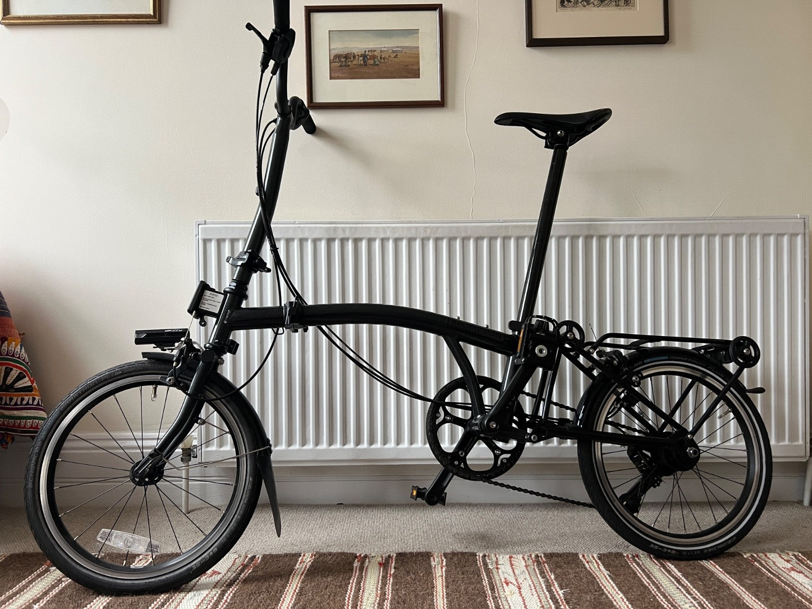 Bromptom P Line 12 speed Medium, high handle bar, roller rack, metallic black