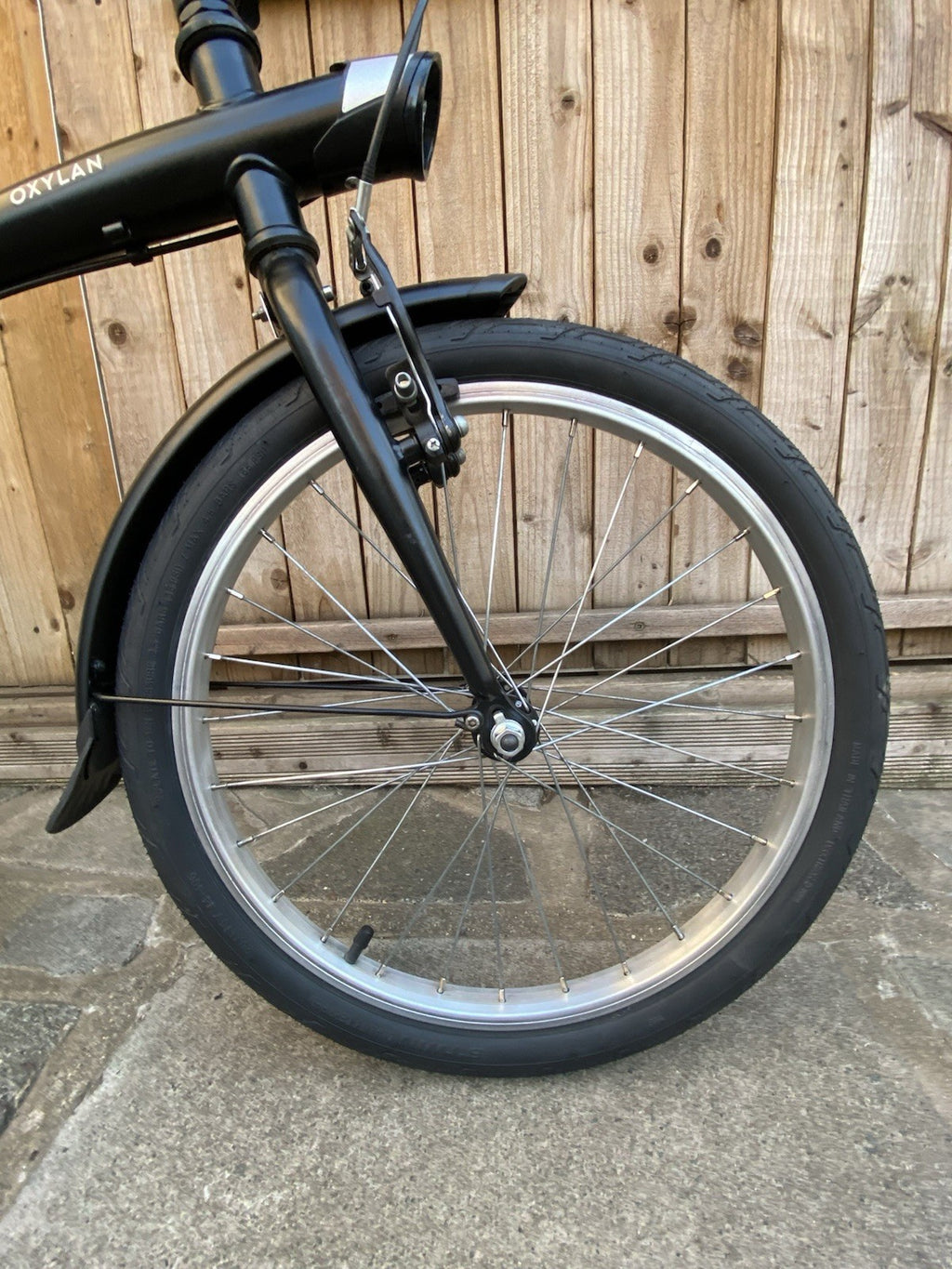 Oxylane Black Steel Folding Bicycle Single Speed Very Good Condition