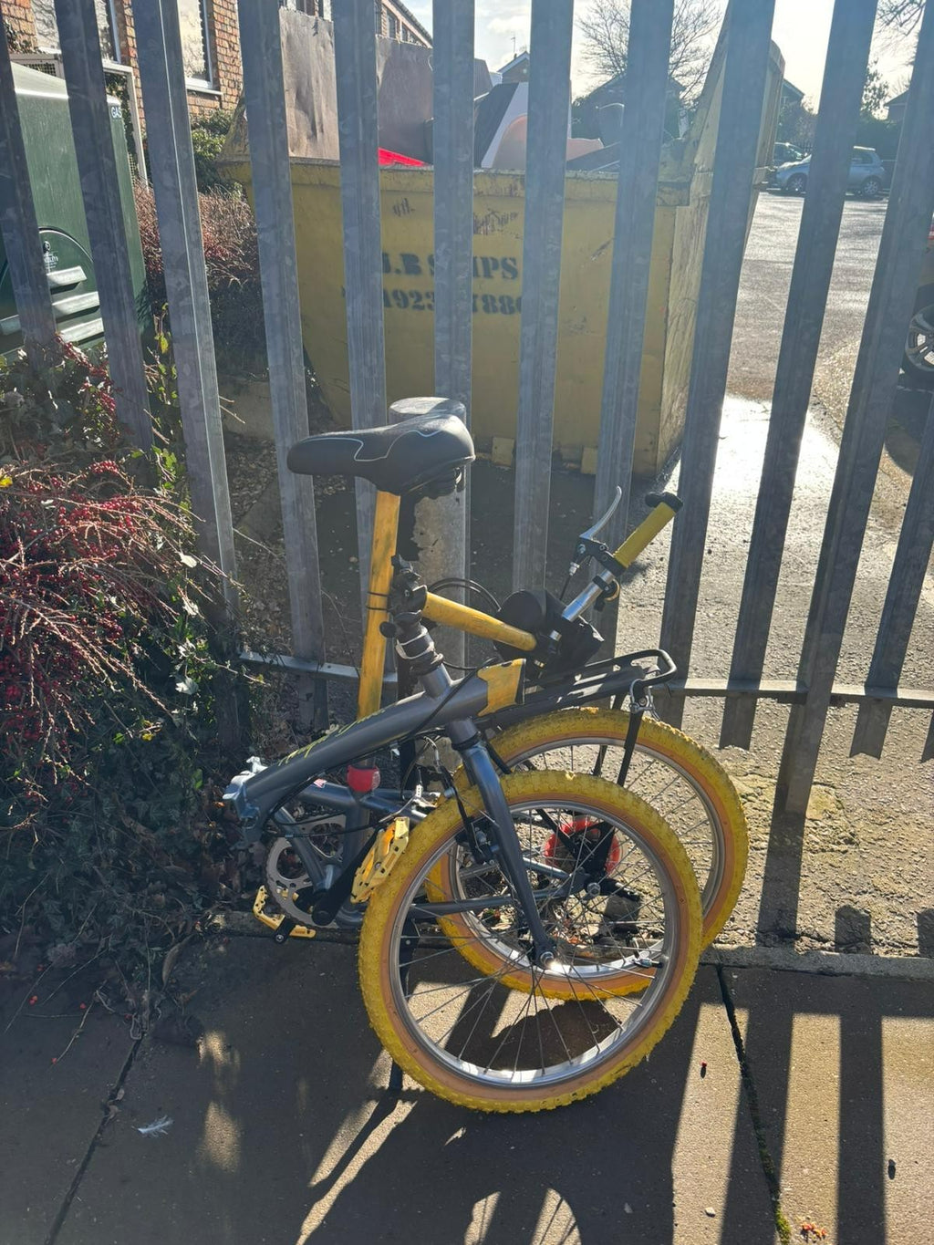 Yellow and Steel Blue Folding Bike — 16" Wheels...Only Fools and Horses inspired