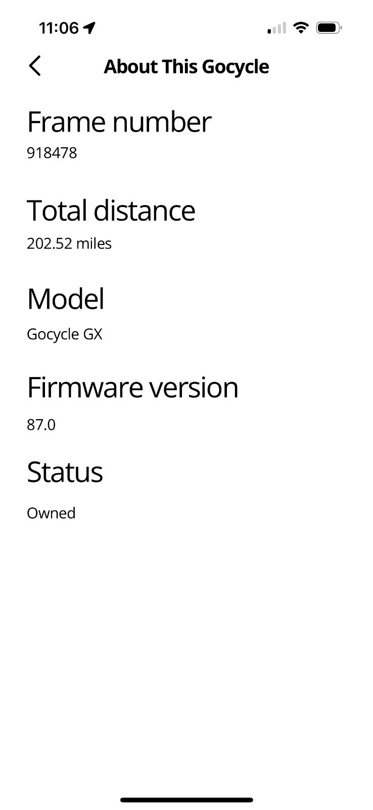 GoCycle GX Blue Folding Bike with only 200 miles Mudguards lights EXCELLENT