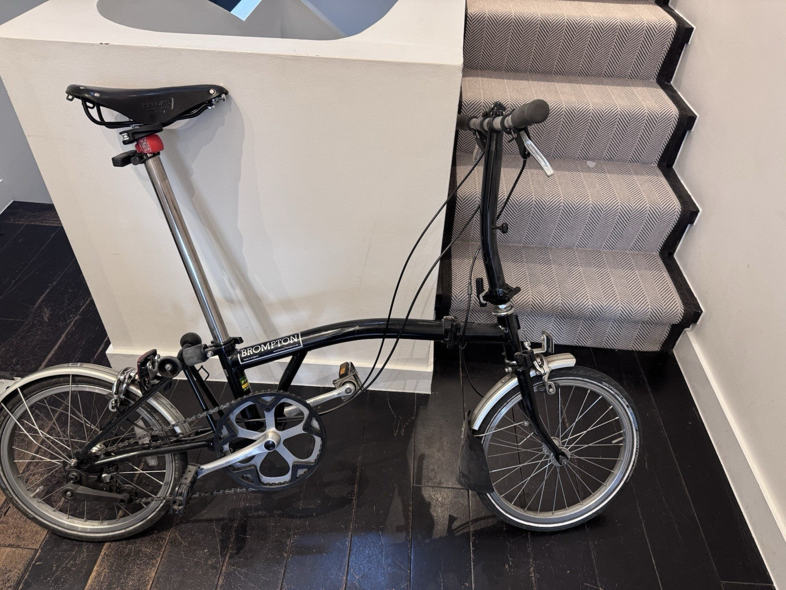 Brompton  Folding Bike,  two speed.  Flat bar