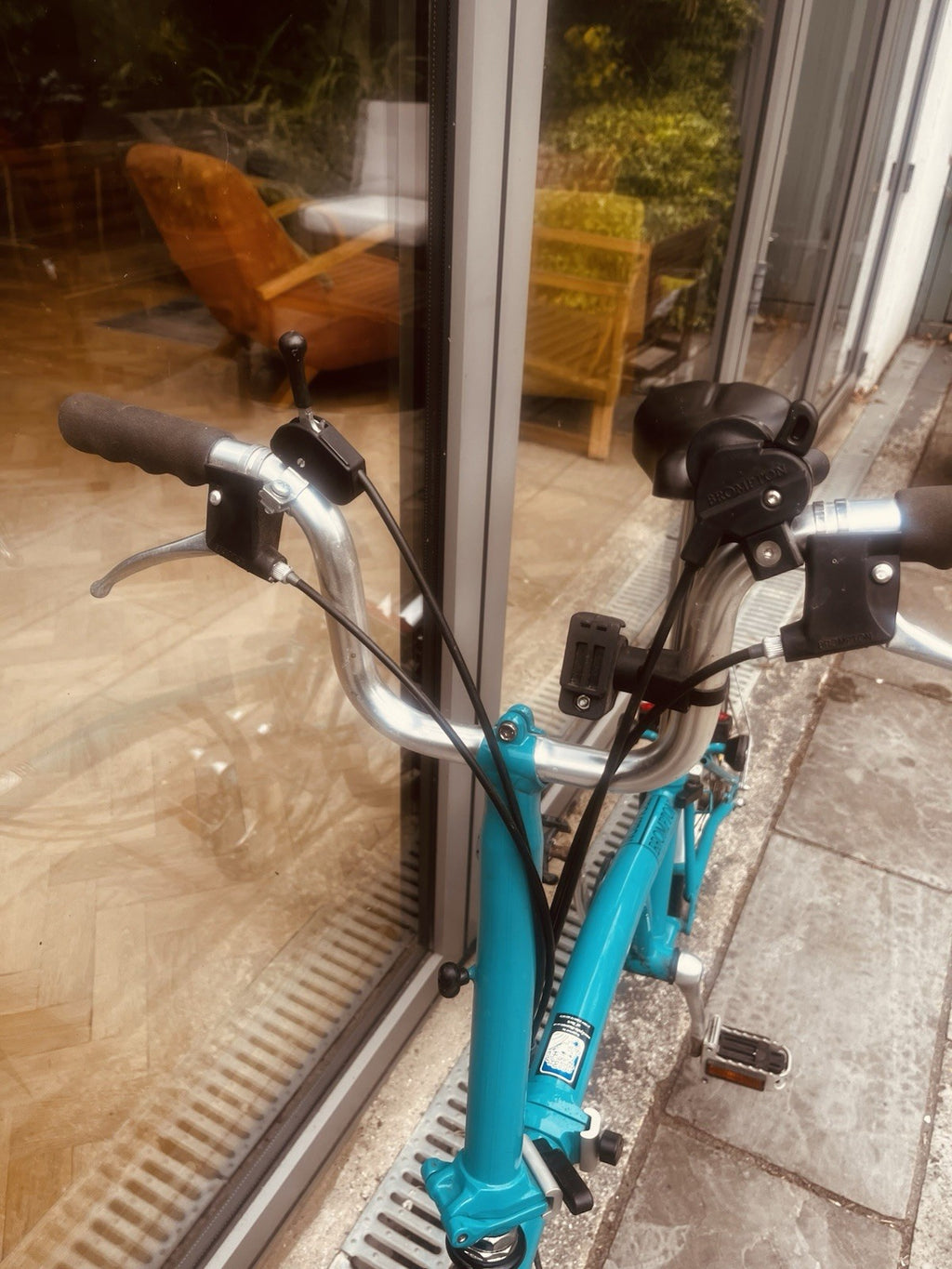Brompton Folding Bike. Classic M3L model. 3 speed, lock and pump.
