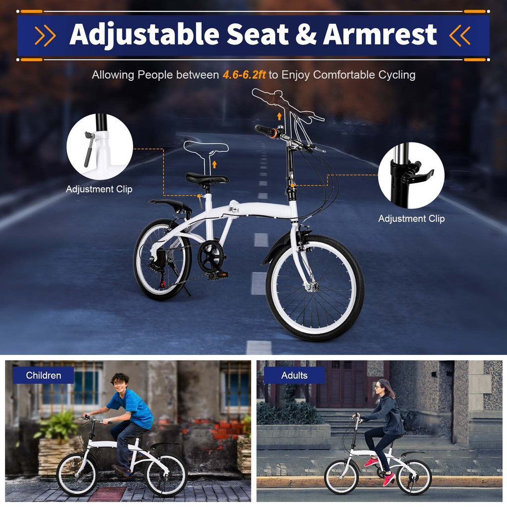 Adult Folding Bikes 20 Inch Folding Mountain Bike 6 Milti Speed Men Bikes MTB