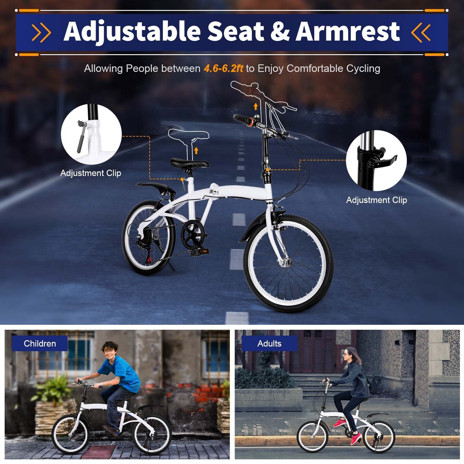 Adult Folding Bikes 20 Inch Folding Mountain Bike 6 Milti Speed Men Bikes MTB