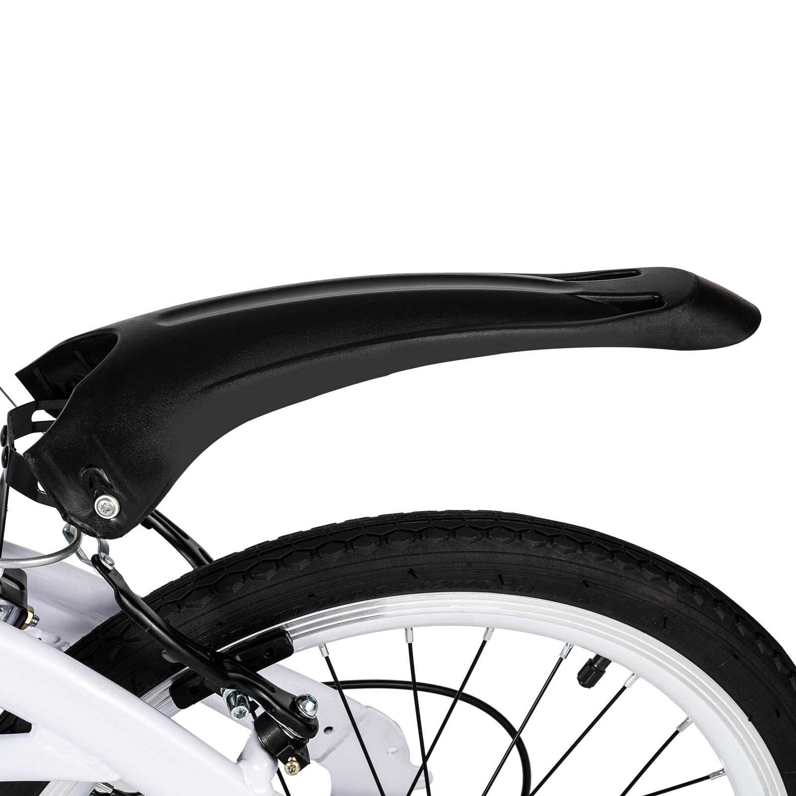 White Folding Bike Foldable City Bike for Adult 20" Commute Bicycle 6Speed Gears