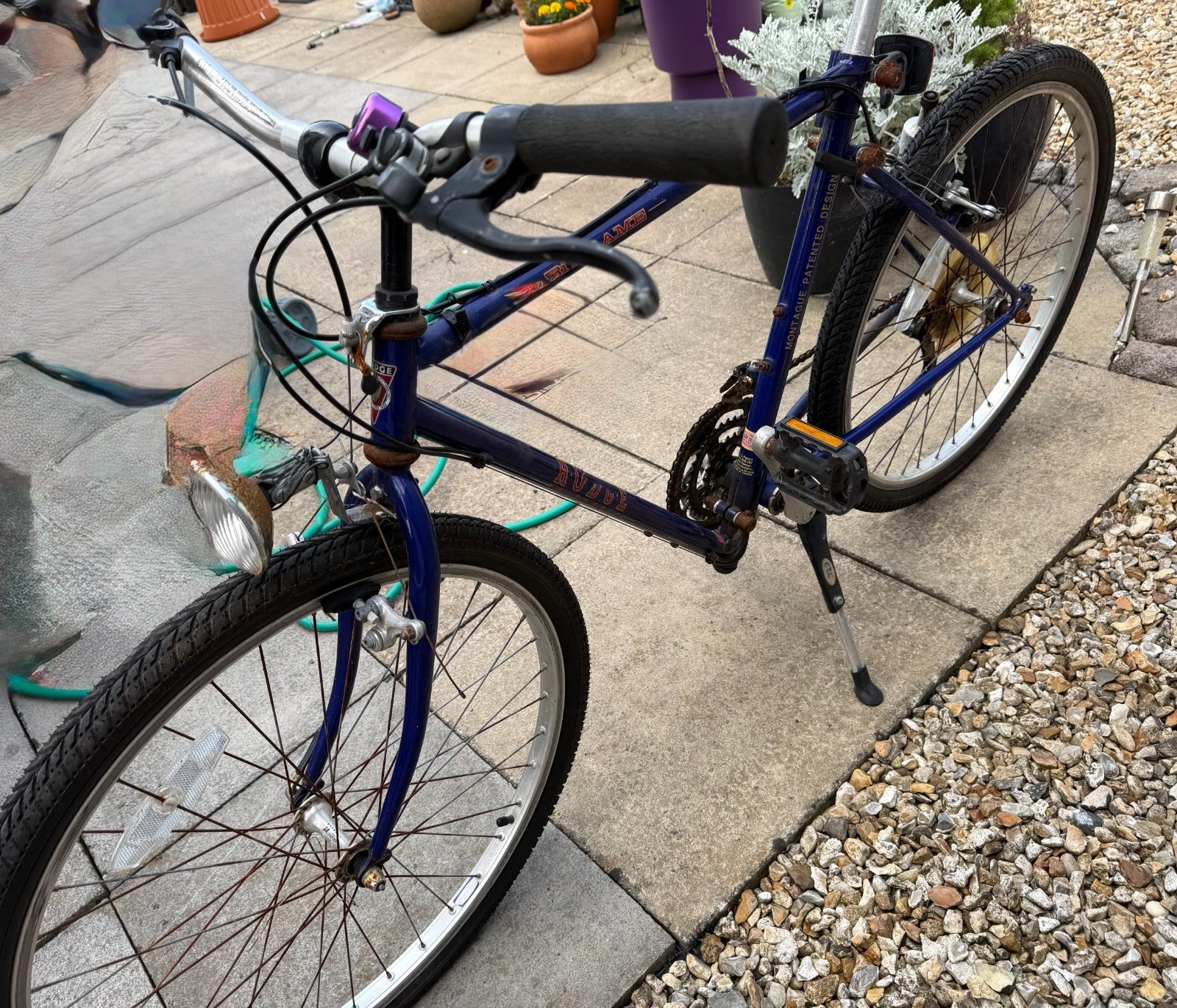 Montague BiFrame Folding Bike Blue (men's) 26 inch wheels.