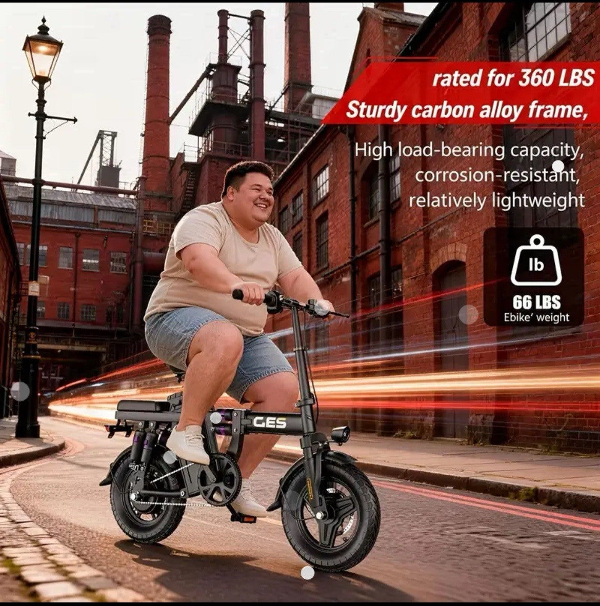 All-terrain Folding Bicycle, 15MPH, 250w(Higher Peak Value After Boost)