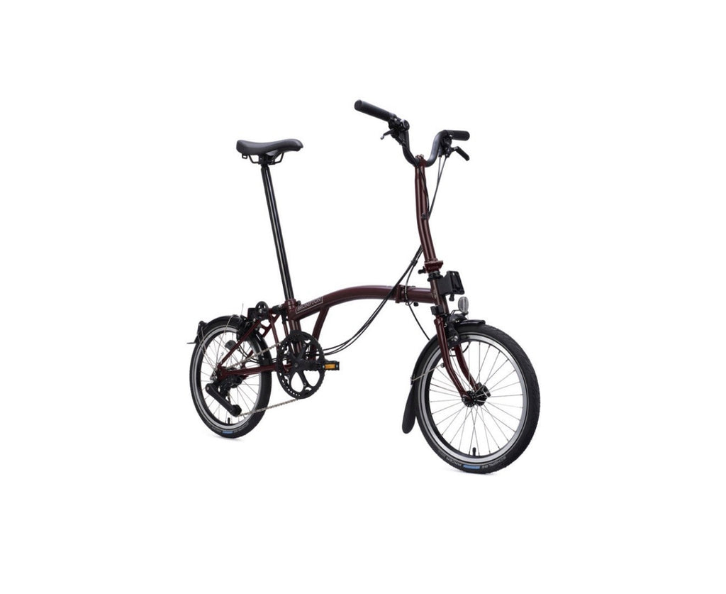 Brompton Folding Bike C Line - 12-speed Plum Red