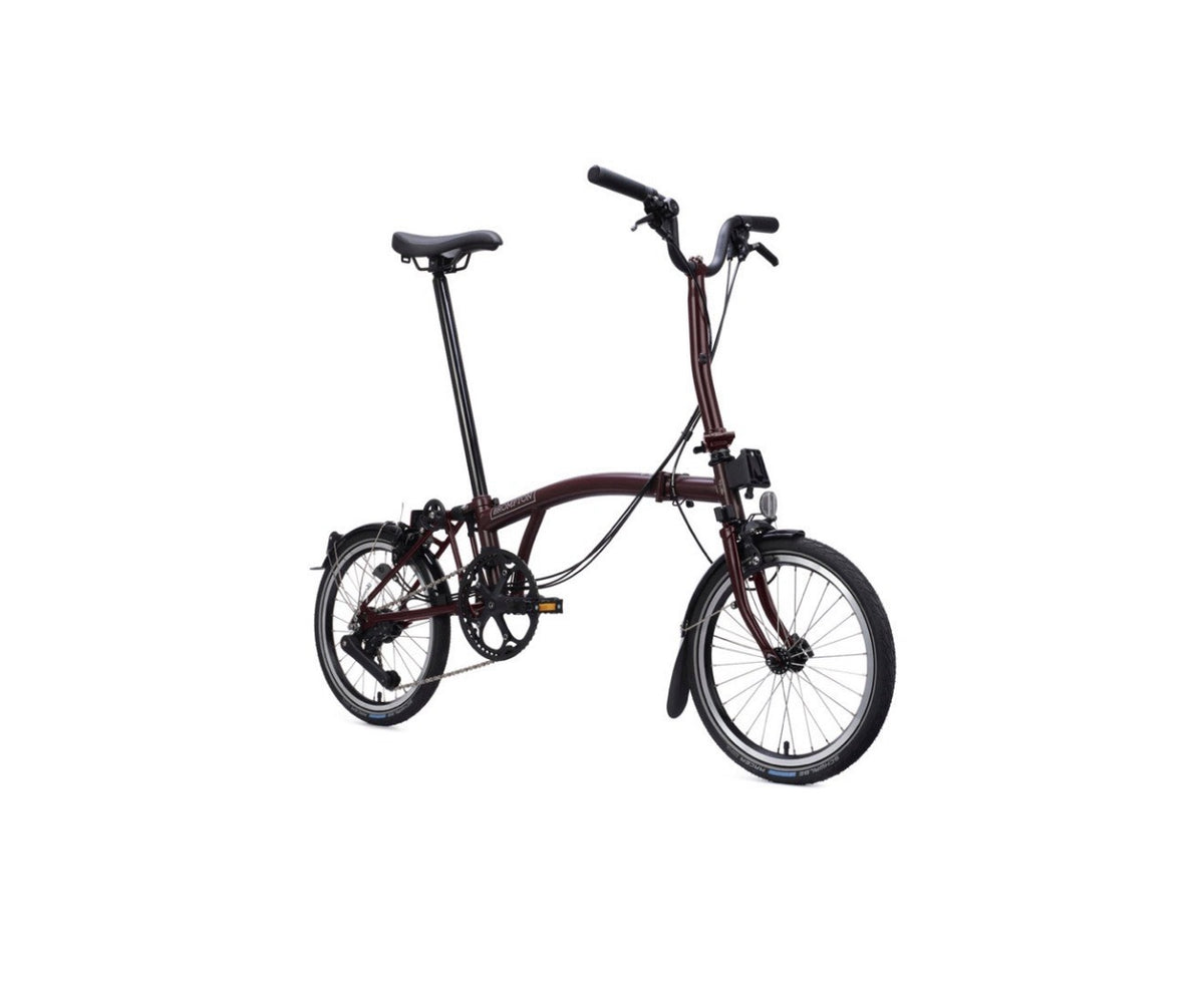 Brompton Folding Bike C Line - 12-speed Plum Red