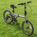 20 Inch Adult Folding Bicycle 7-speed Transmission System Folding Bicycle Grey