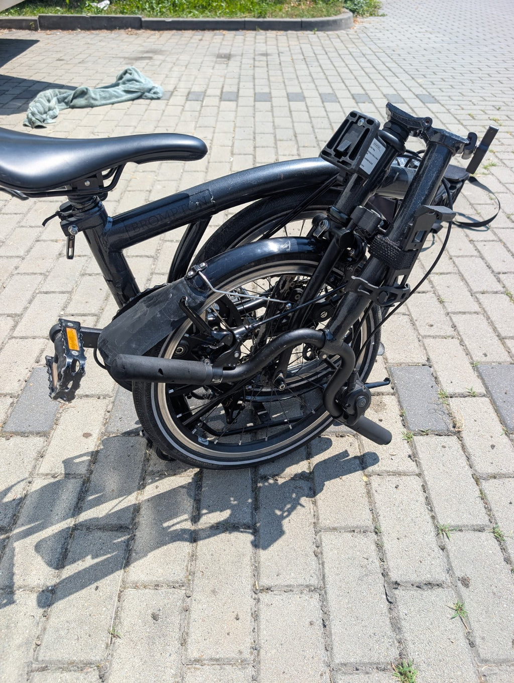 Brompton P Line 4 Speed 2023 Mid Handlebar Folding Bike - Midnight Black