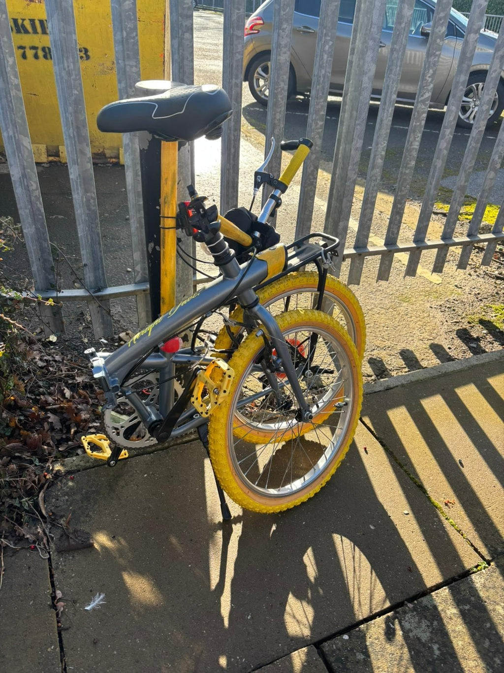 Yellow and Steel Blue Folding Bike — 16" Wheels...Only Fools and Horses inspired