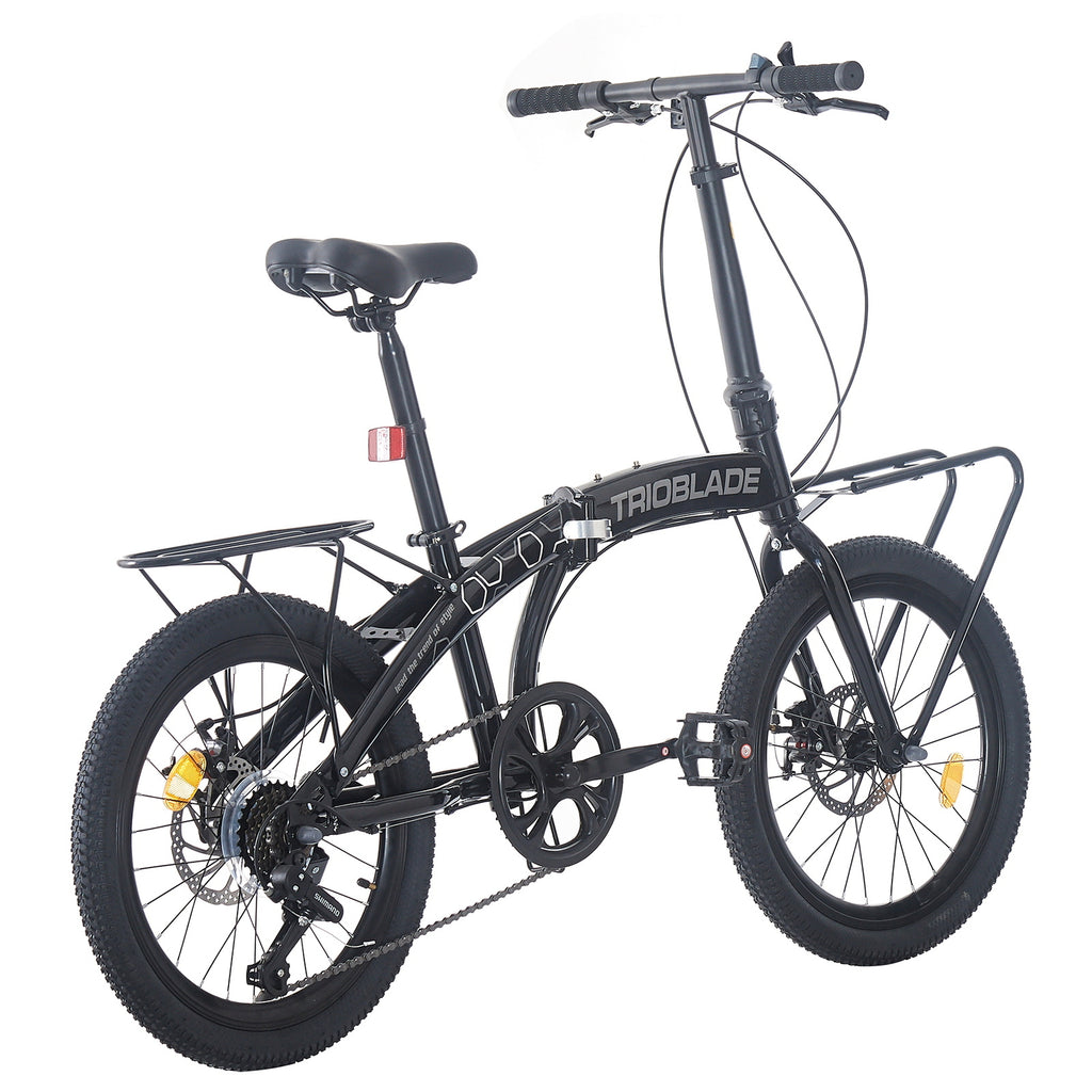 Folding Bicycle 20 Inch Bikes for Adults 7-Speed Variable Foldable City Bicycle