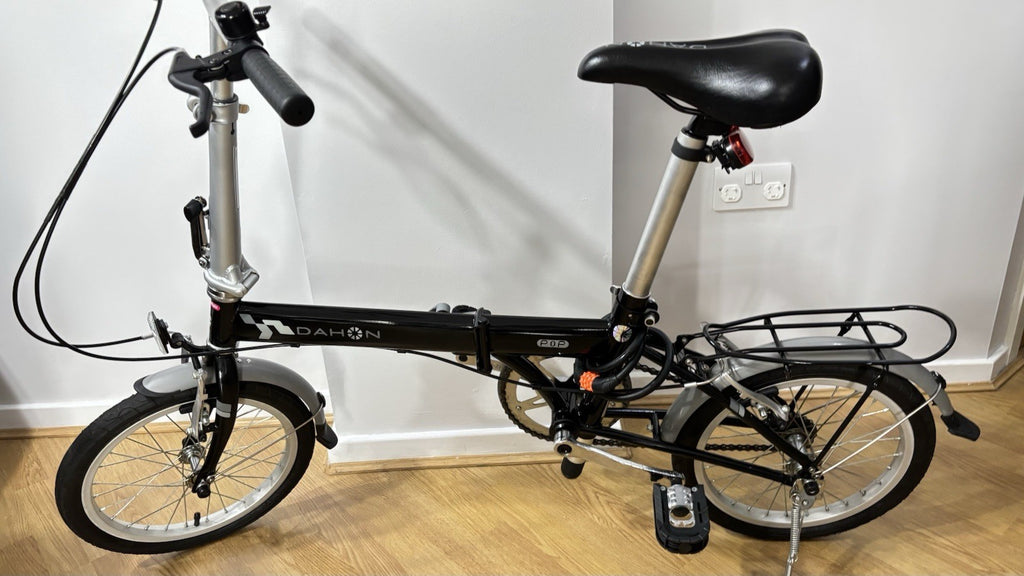 Dahon Pop 16 “Folding Bike Black/Silver/Grey, Rear Rack, Mudguards, Kickstand